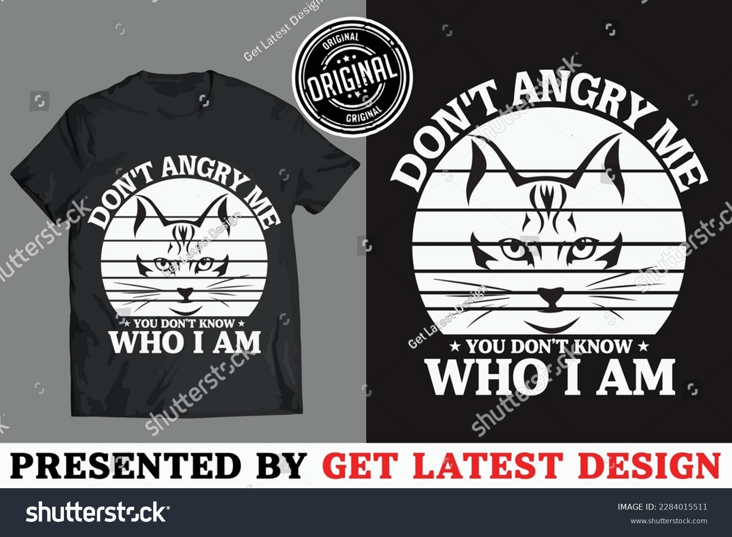 SVG of Cute Cat vector graphic custom t-shirt design, Vector template.   svg