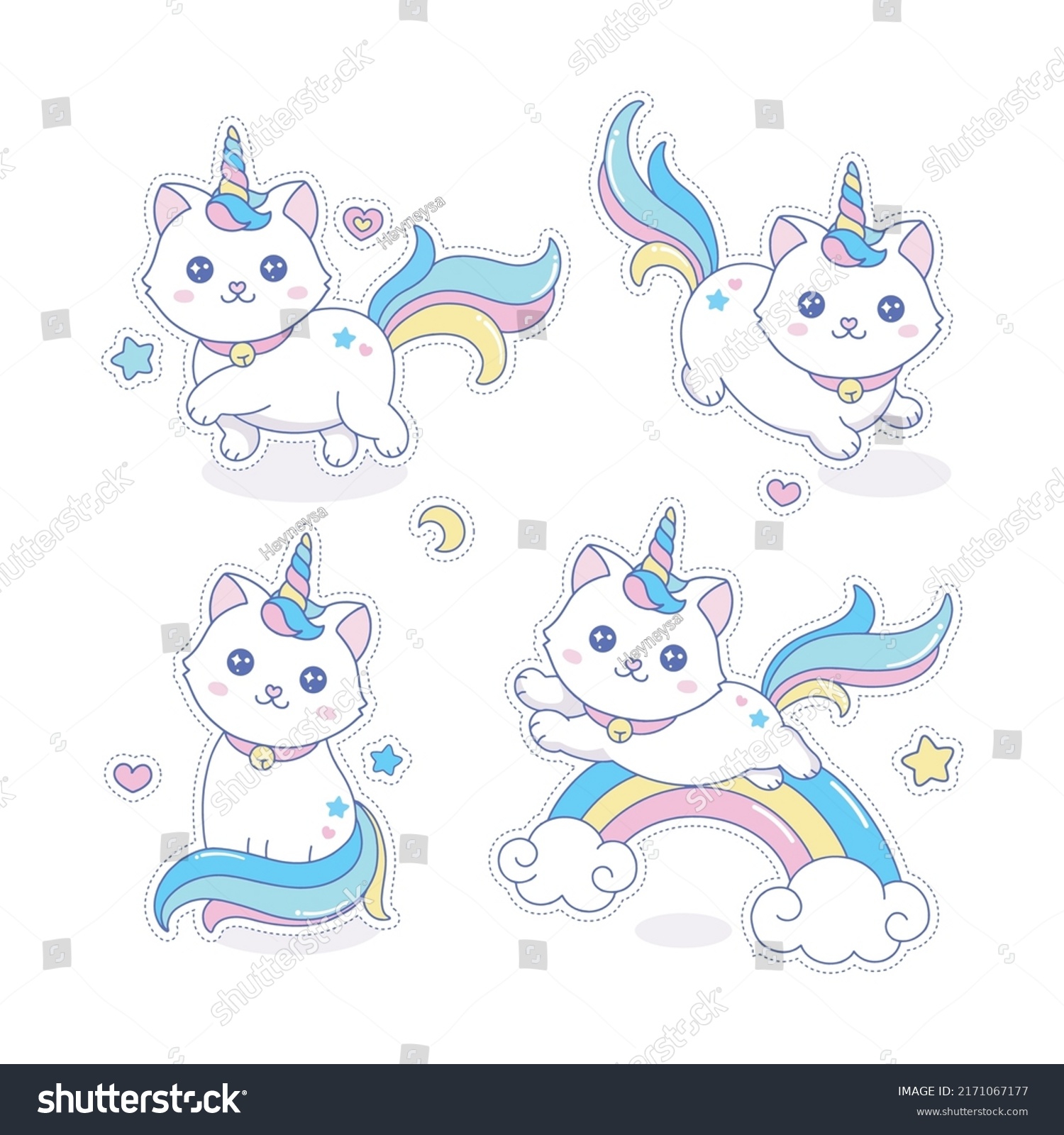 SVG of Cute caticorn cat unicorn vector illustration svg