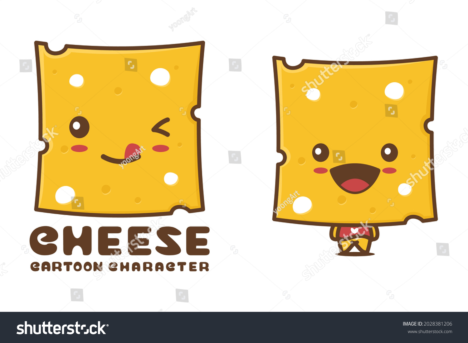 SVG of cute cheese slice mascot, suitable for logos, packaging labels, stickers, etc. svg