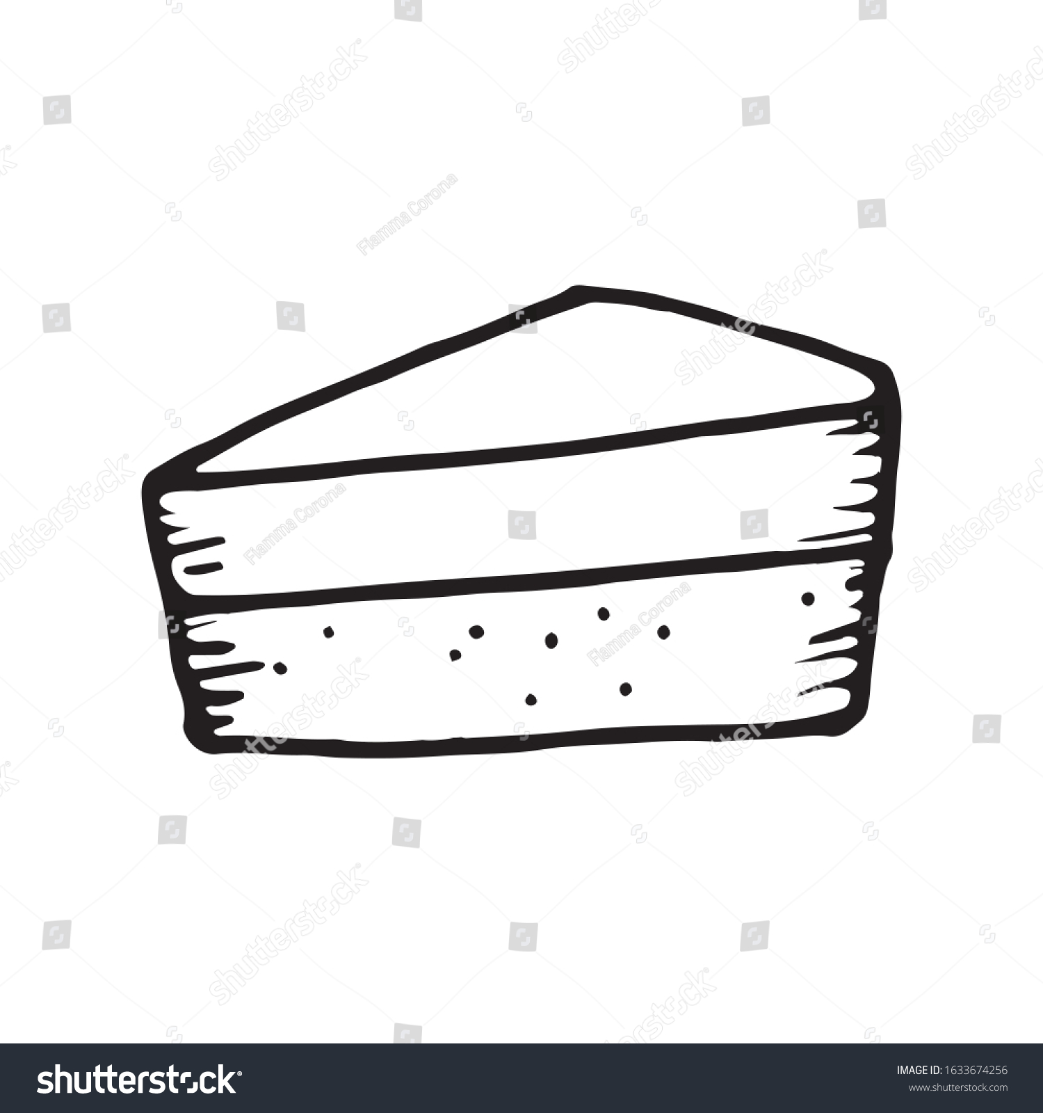 Cute Cheesecake Hand Drawn Vector Doodle Stock Vector (Royalty Free ...