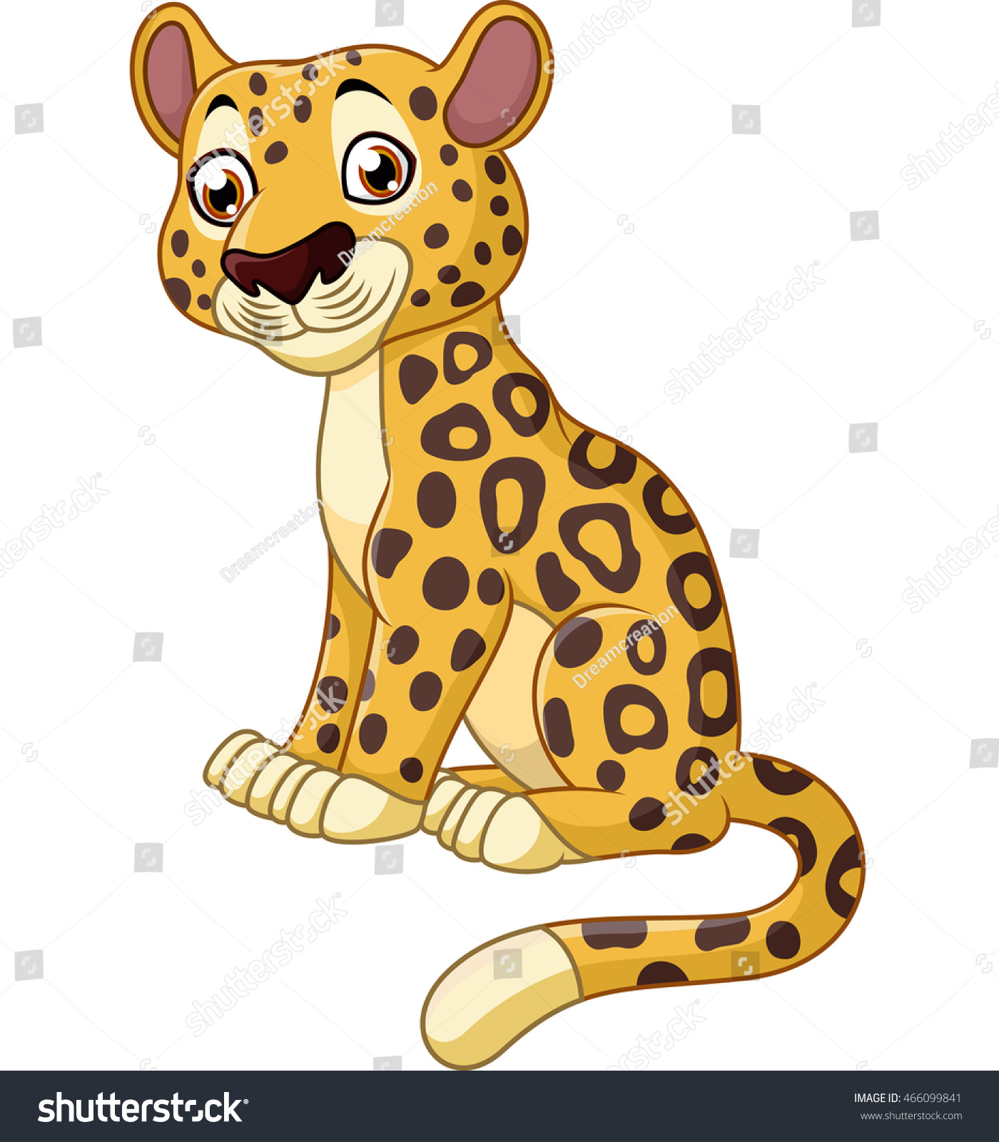 Cute Cheetah Sitting Stock Vector (Royalty Free) 466099841 | Shutterstock