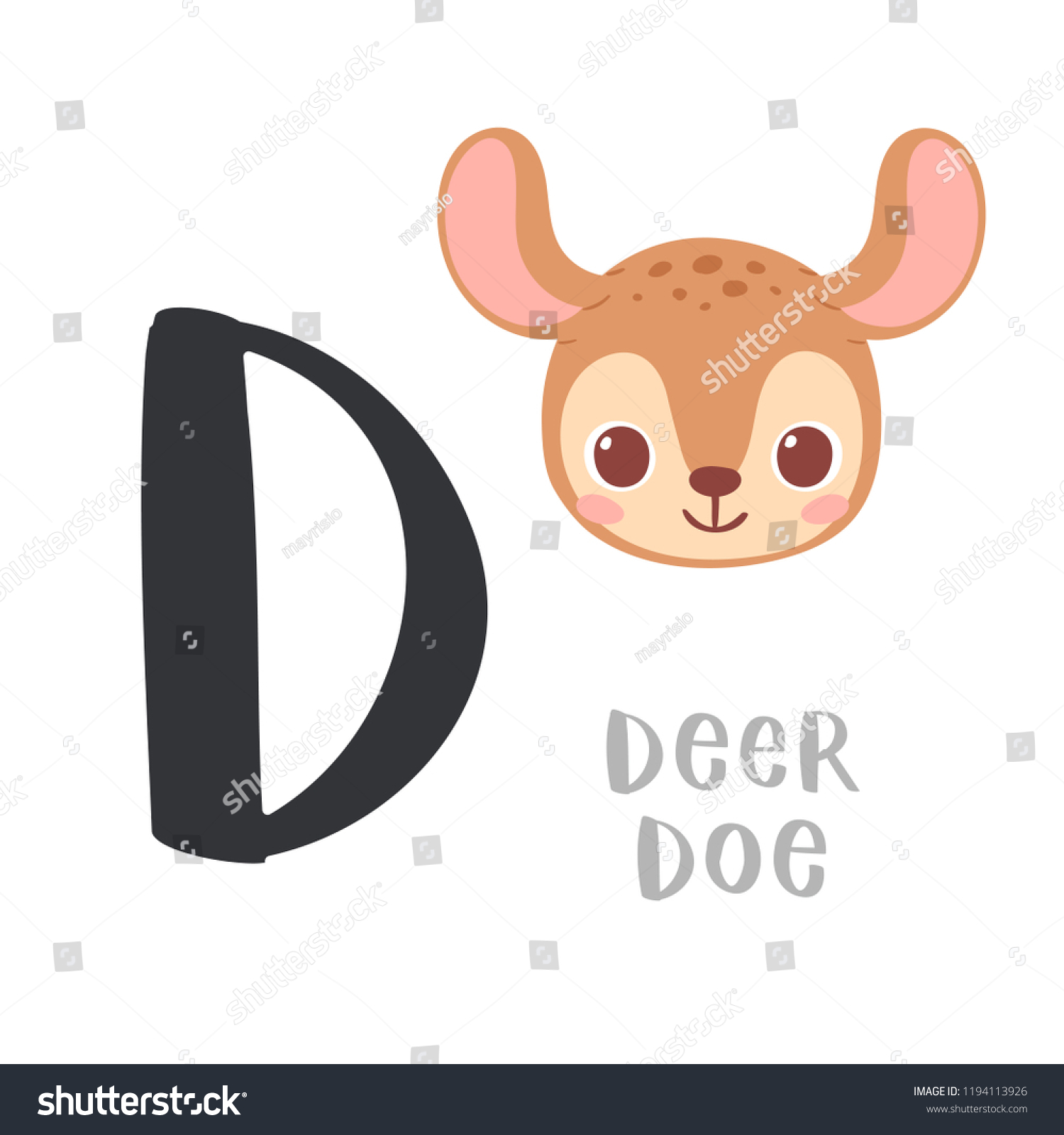 Cute Children Alphabet Zoo Abc Animal Stock Vector (Royalty Free ...