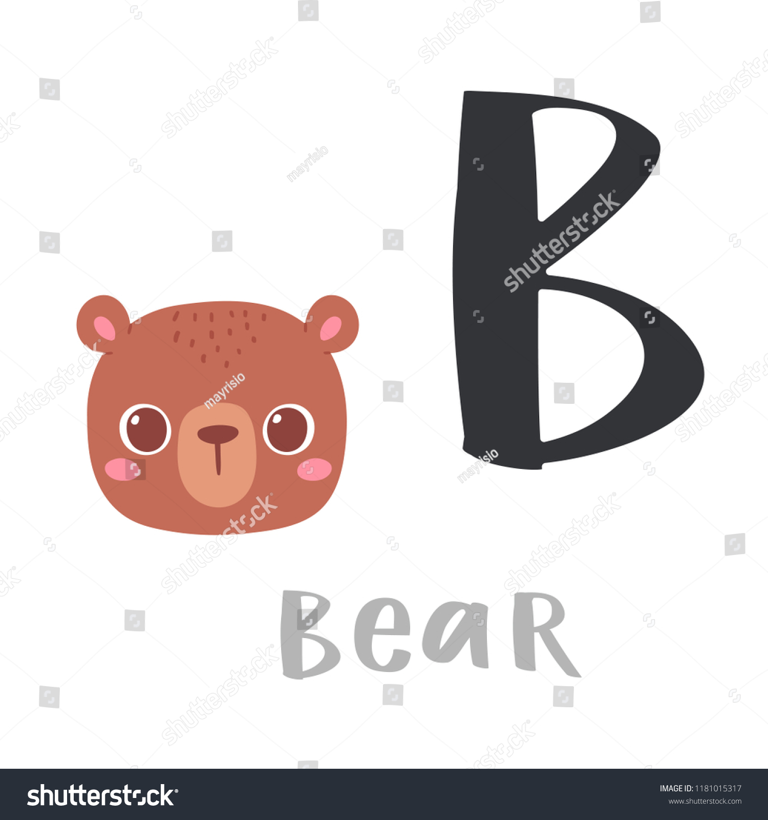 Cute Children Alphabet Zoo Abc Animal Stock Vector (Royalty Free ...