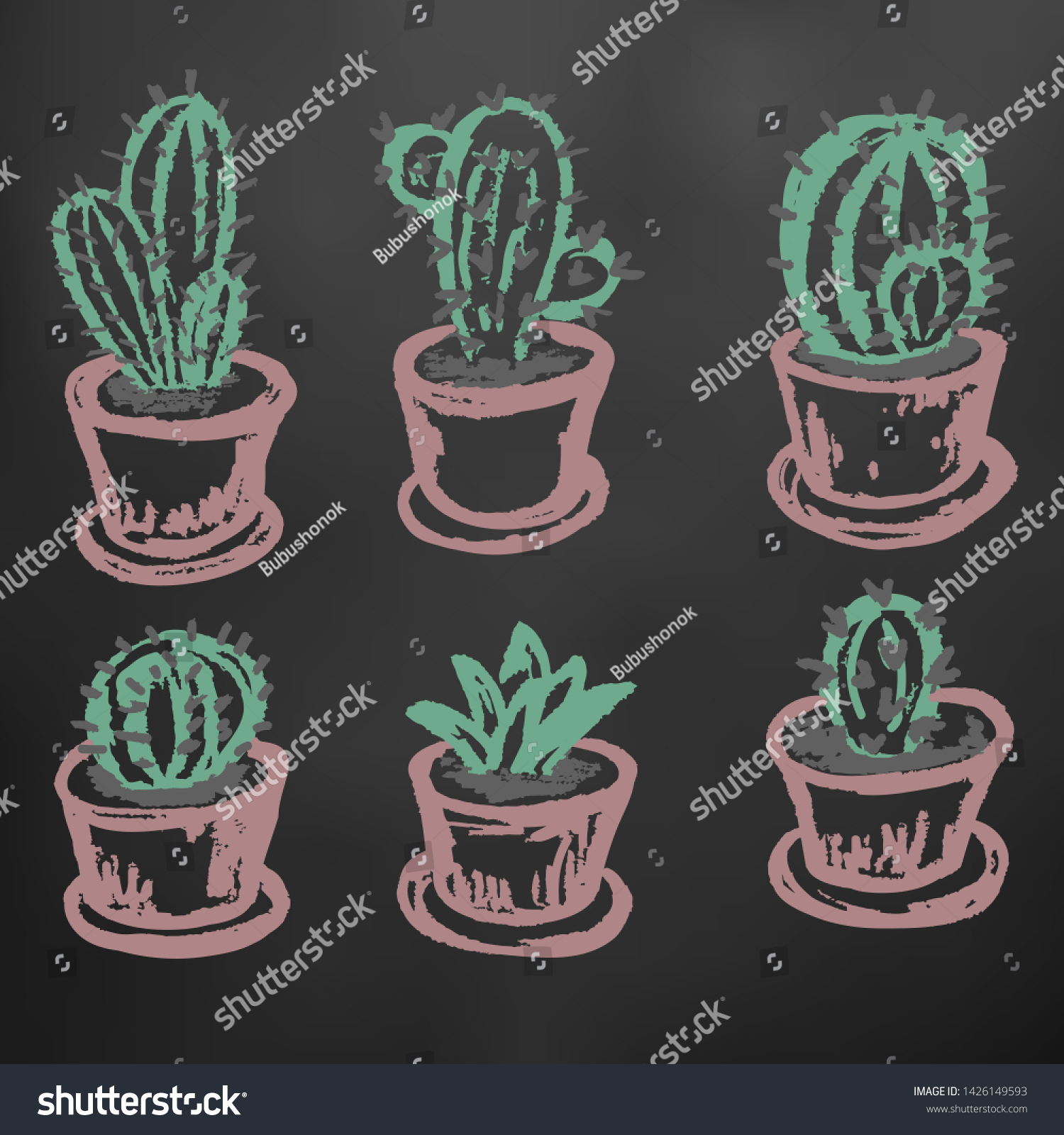 Cute Childrens Drawing Chalk Drawing On Stock Vector Royalty Free