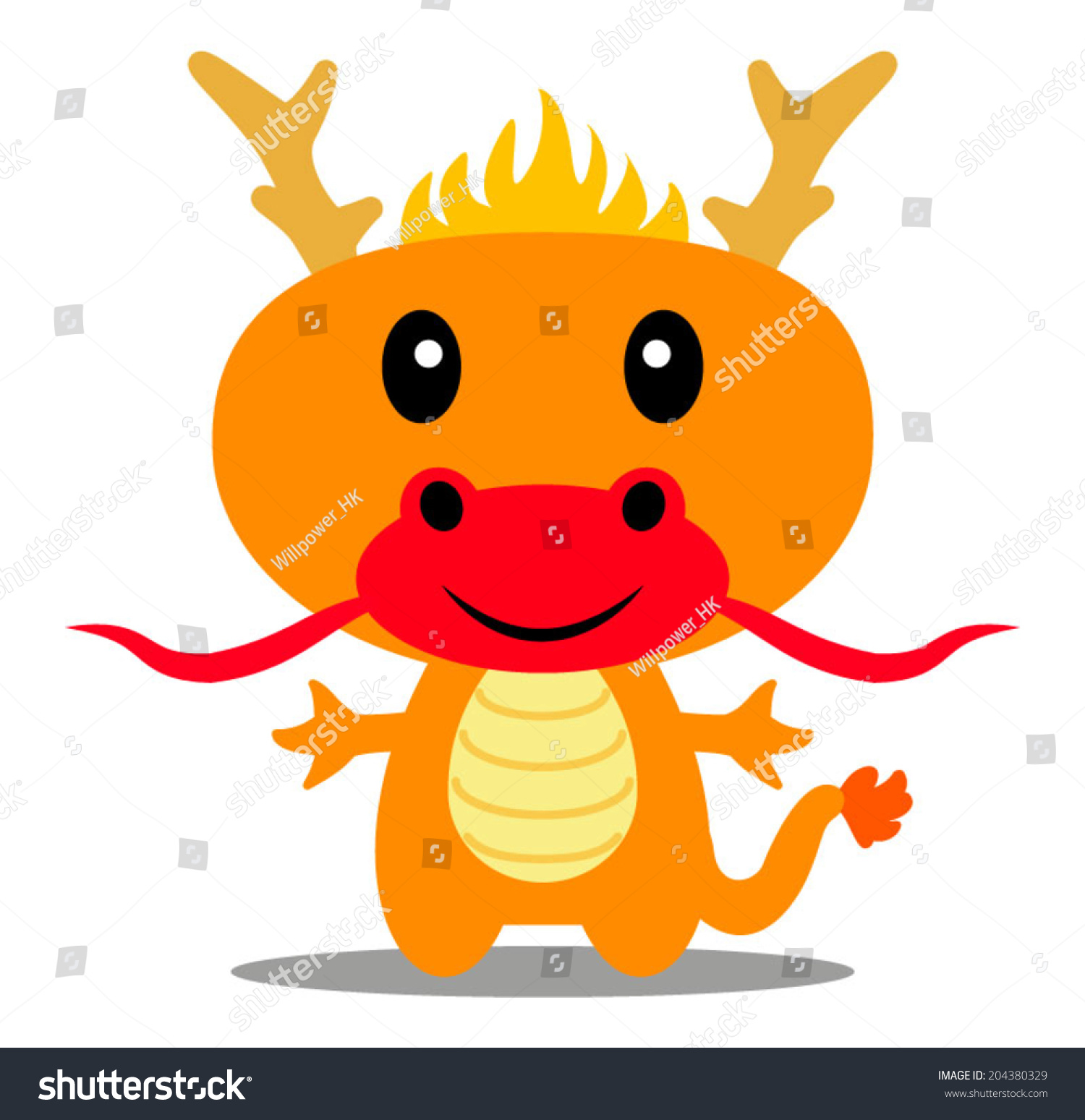 Cute Chinese Dragon Stock Vector 204380329 : Shutterstock