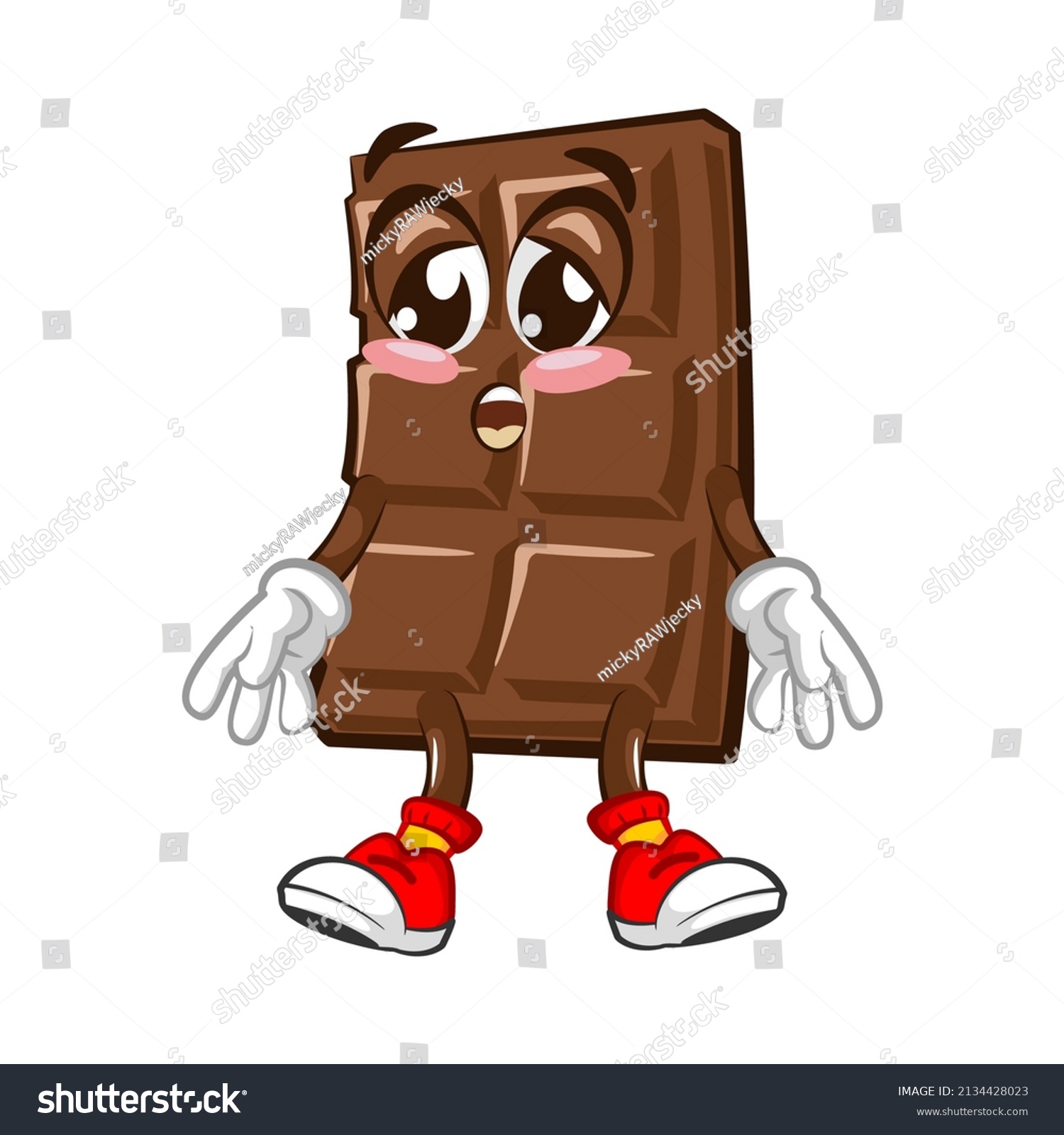 Cute Chocolate Bar Character Funny Face Stock Vector (Royalty Free ...