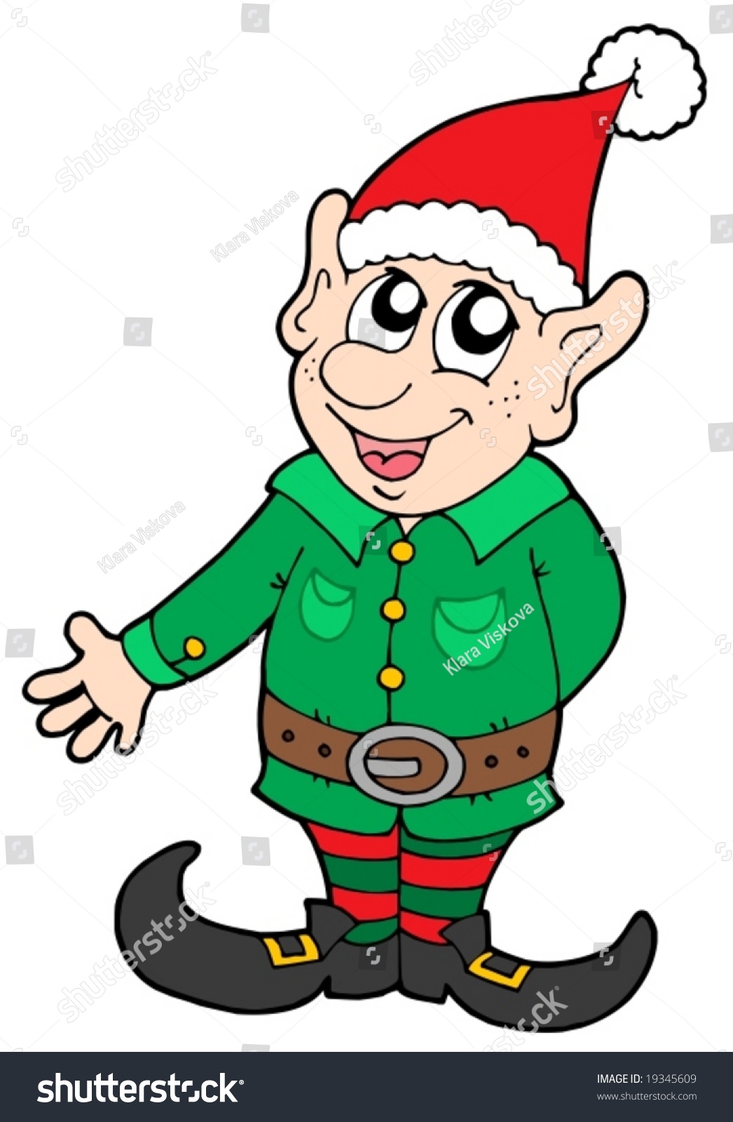 Cute Christmas Elf - Vector Illustration. - 19345609 : Shutterstock