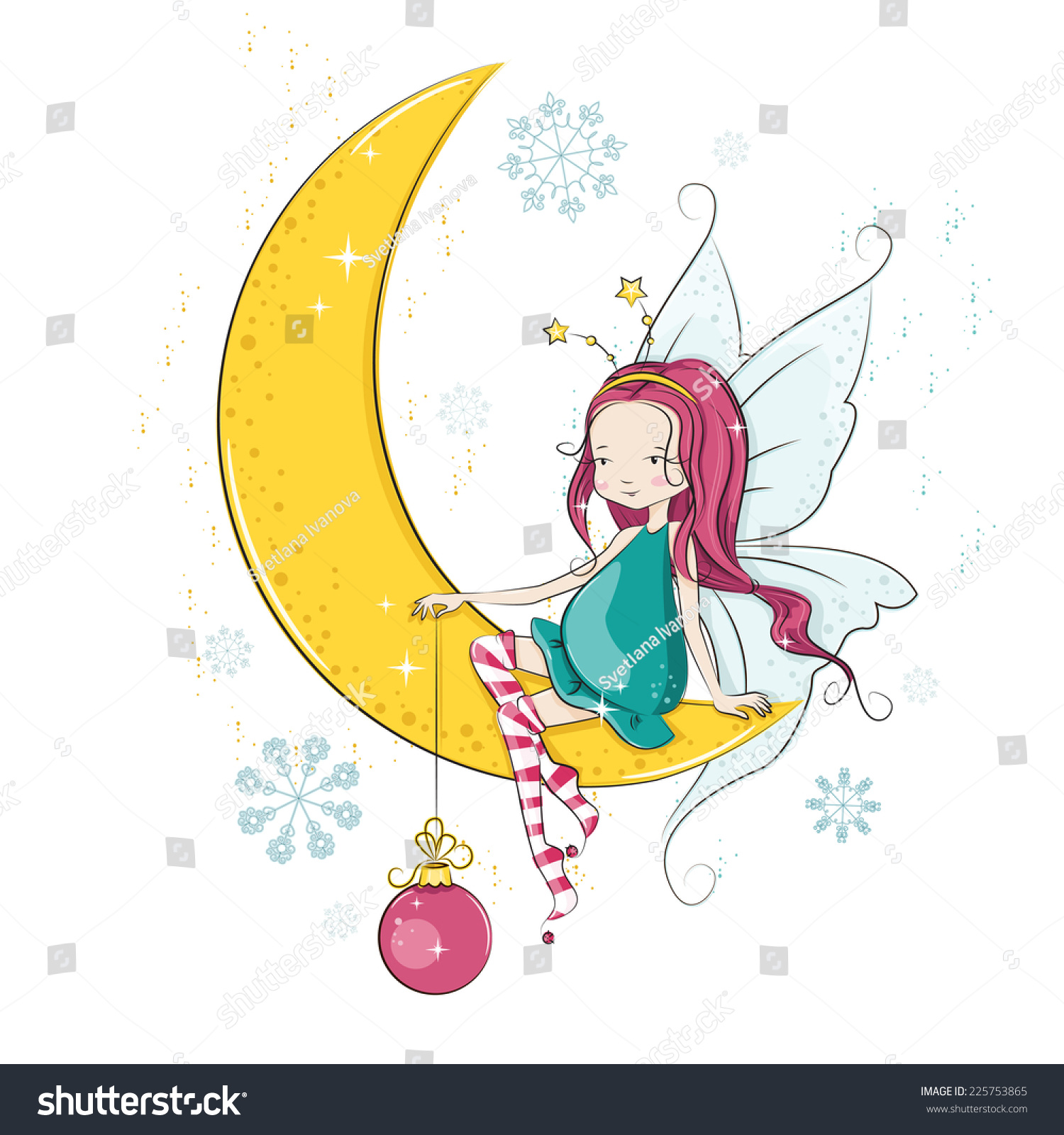 Download Cute Christmas Fairy. Vector Illustration - 225753865 ...