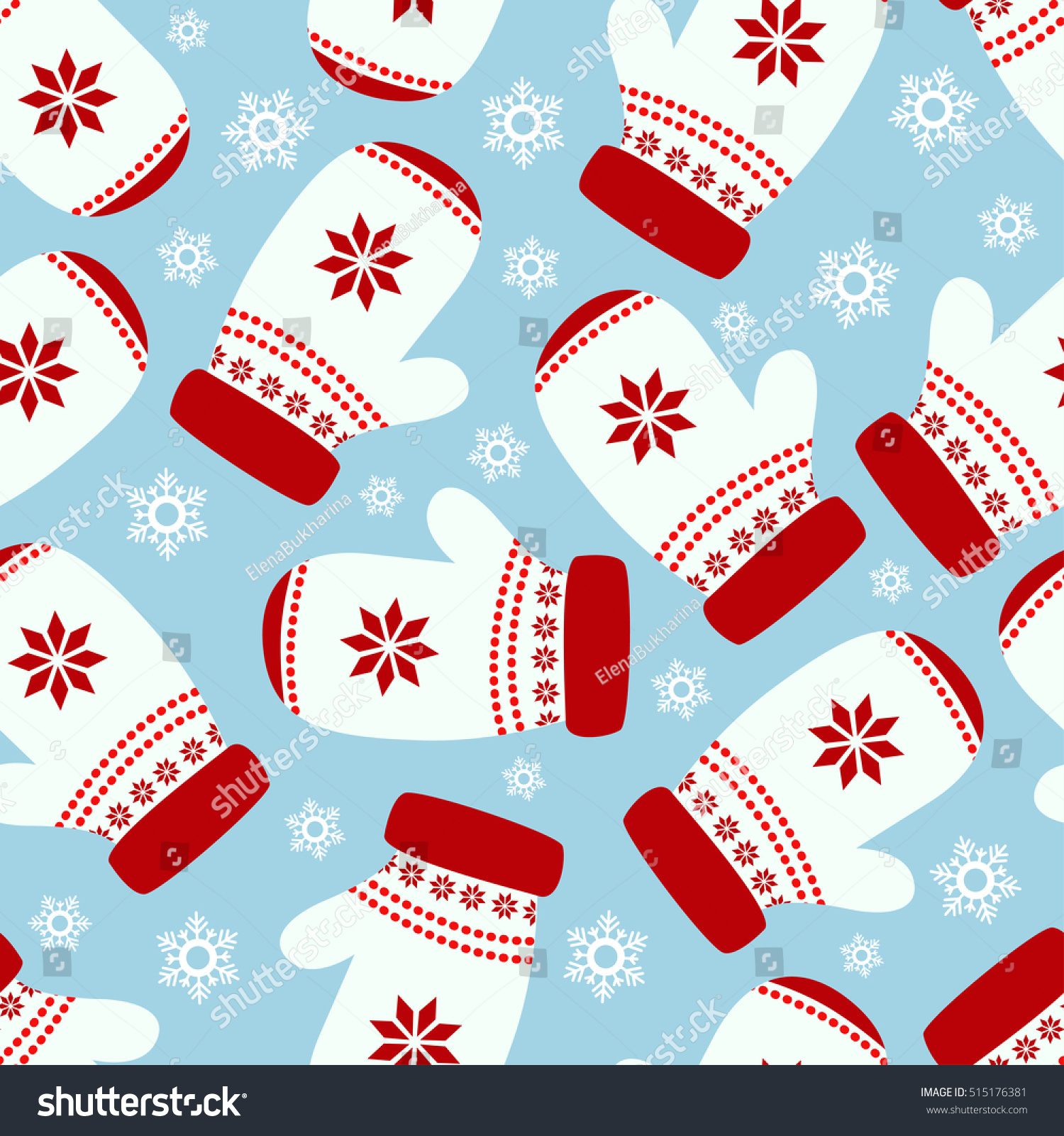 cute christmas mittens pattern vector illustration stock vector christmas mitten pattern