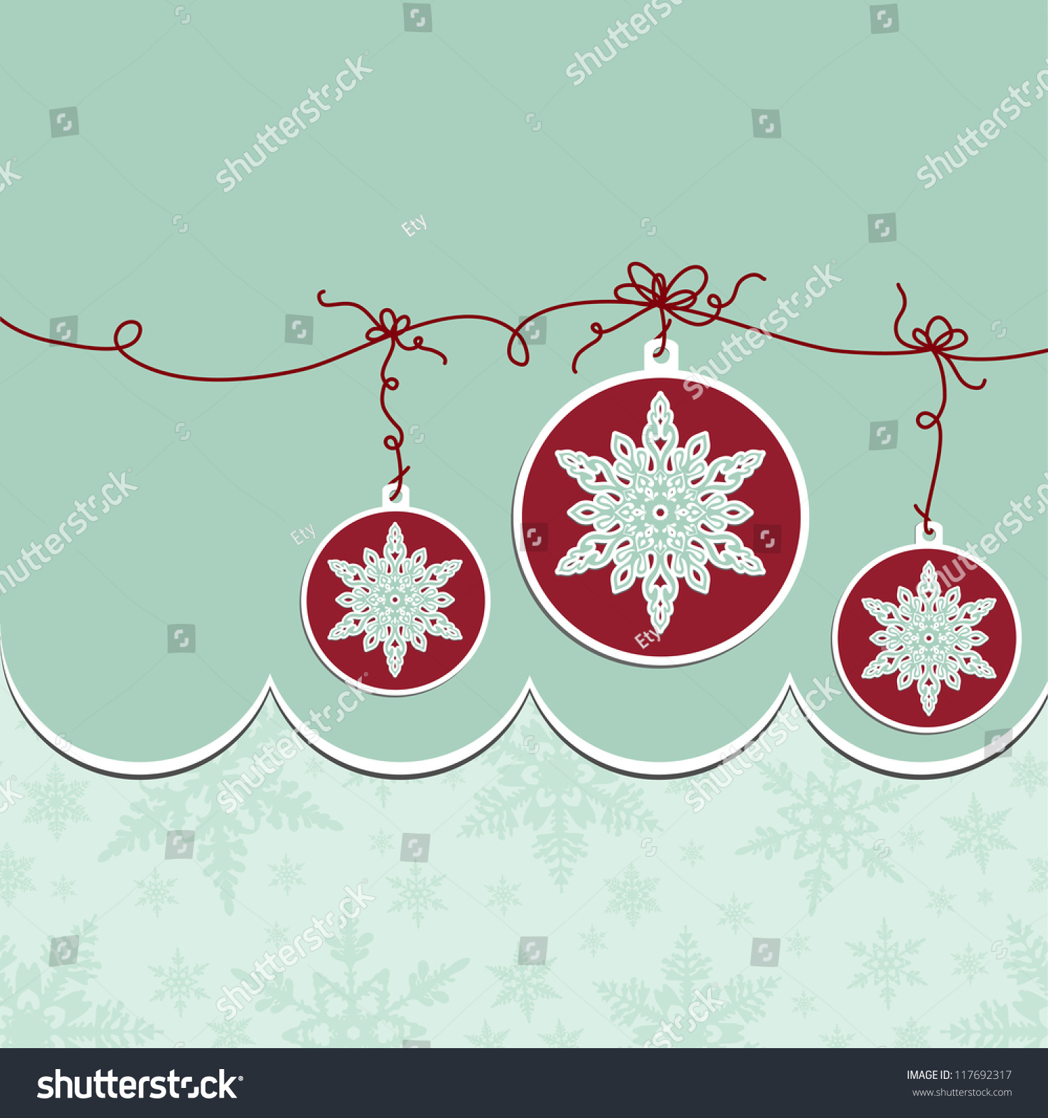 Cute Christmas Postcard Template Blank Stock Vector Illustration ...