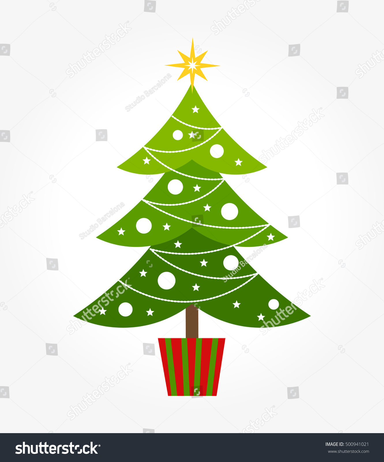 Download Cute Christmas Tree. Vector Illustration - 500941021 ...