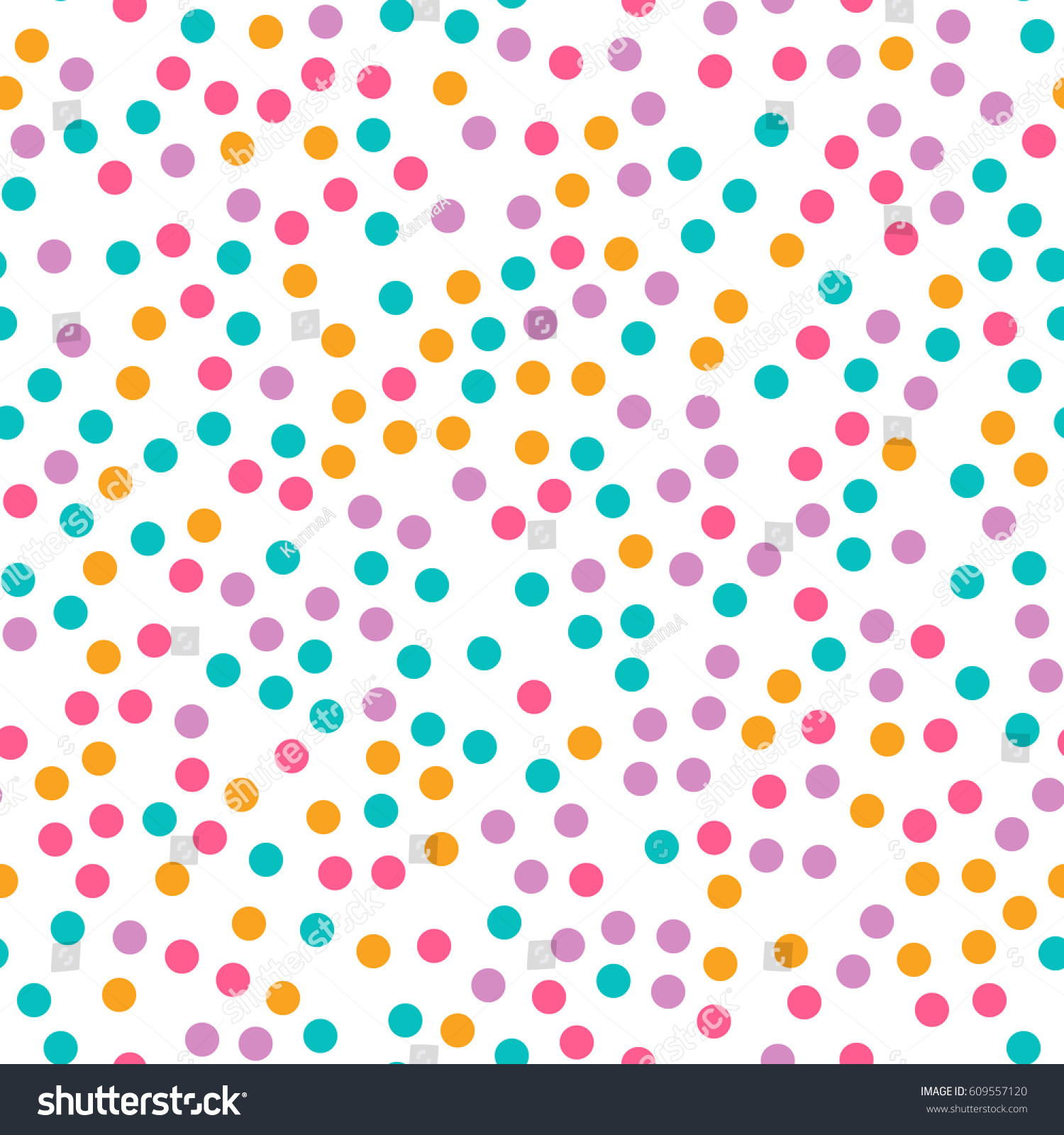 Cute Circle Seamless Pattern On White Stock Vector 609557120 - Shutterstock