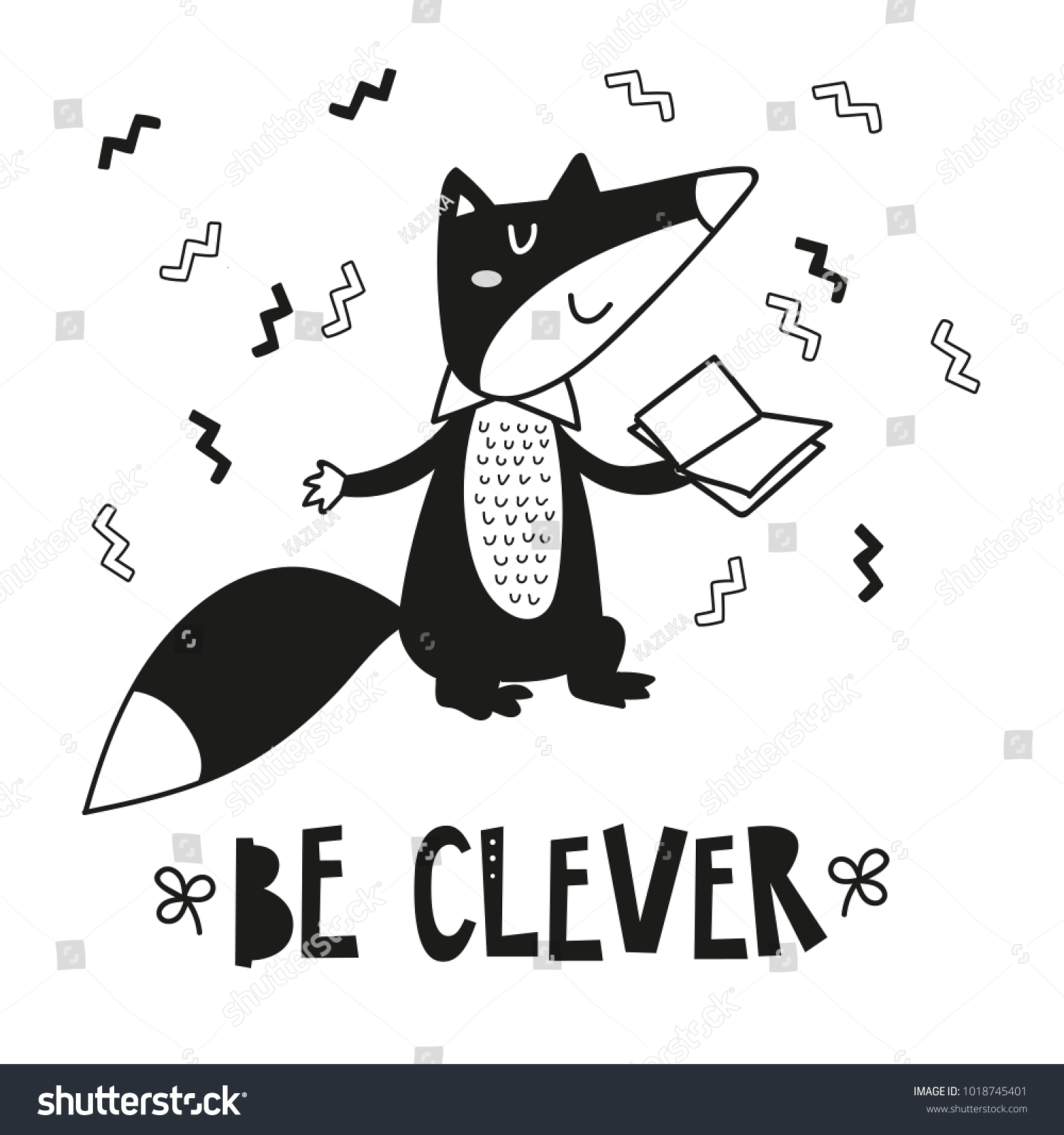 Cute Clever Fox, Poster For Baby Room, Greeting Card, Print Cute Clever Fox, Poster For Baby Room, Greeting Card, Print