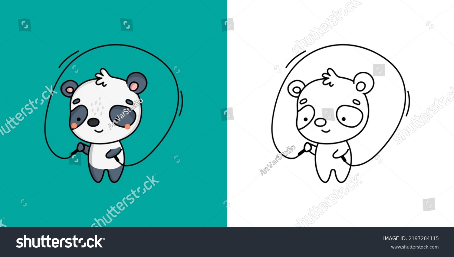 SVG of Cute Clipart Panda Sportsman Illustration and For Coloring Page. Cartoon Panda Bear Sportsman. Vector Illustration of a Kawaii Animal for Stickers, Baby Shower, Coloring Pages. svg