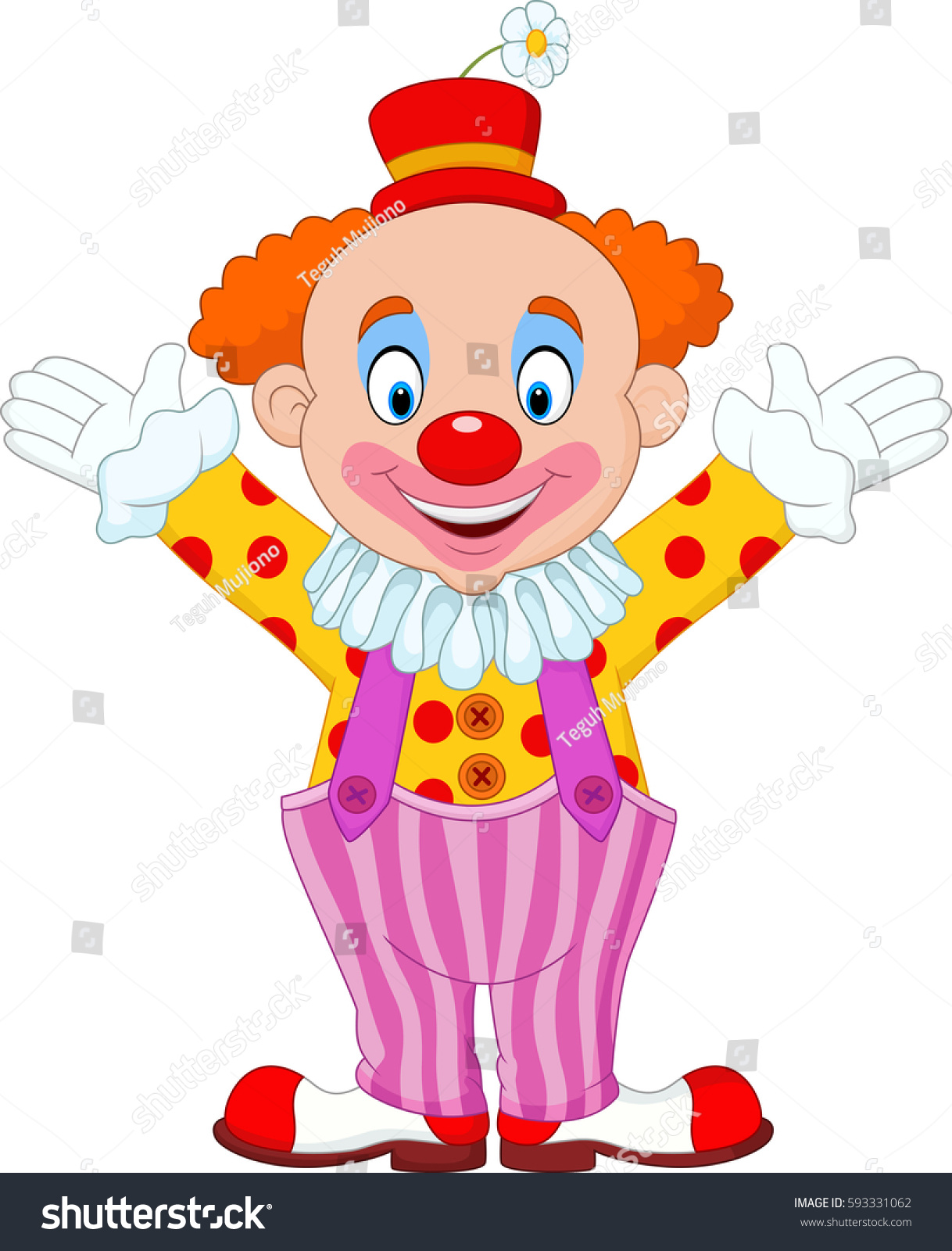 Cute Clown Cartoon Stock Vector 593331062 - Shutterstock