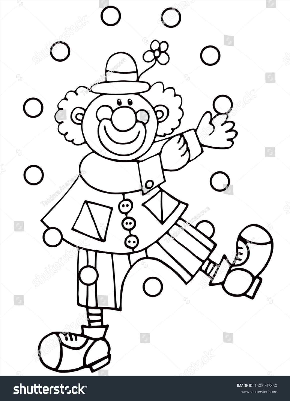 clown juggling clipart