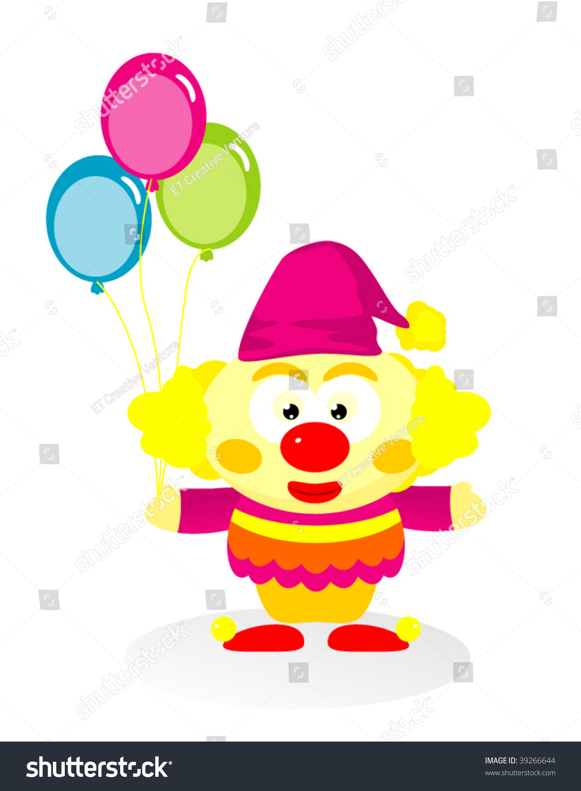 Cute Clown Vector - 39266644 : Shutterstock