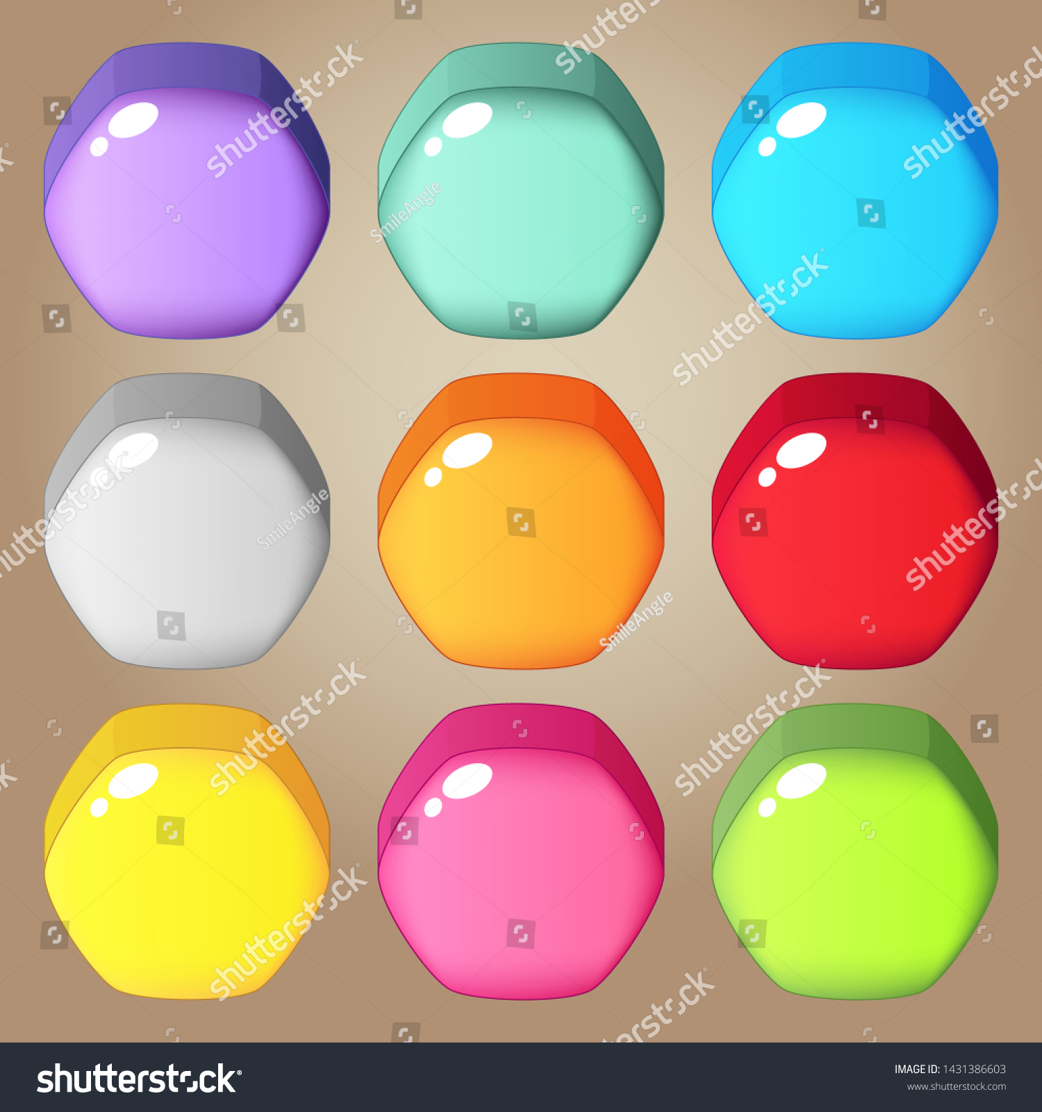 Cute Colorful Candy Hexagon Puzzle Games Stock Vector Royalty Free