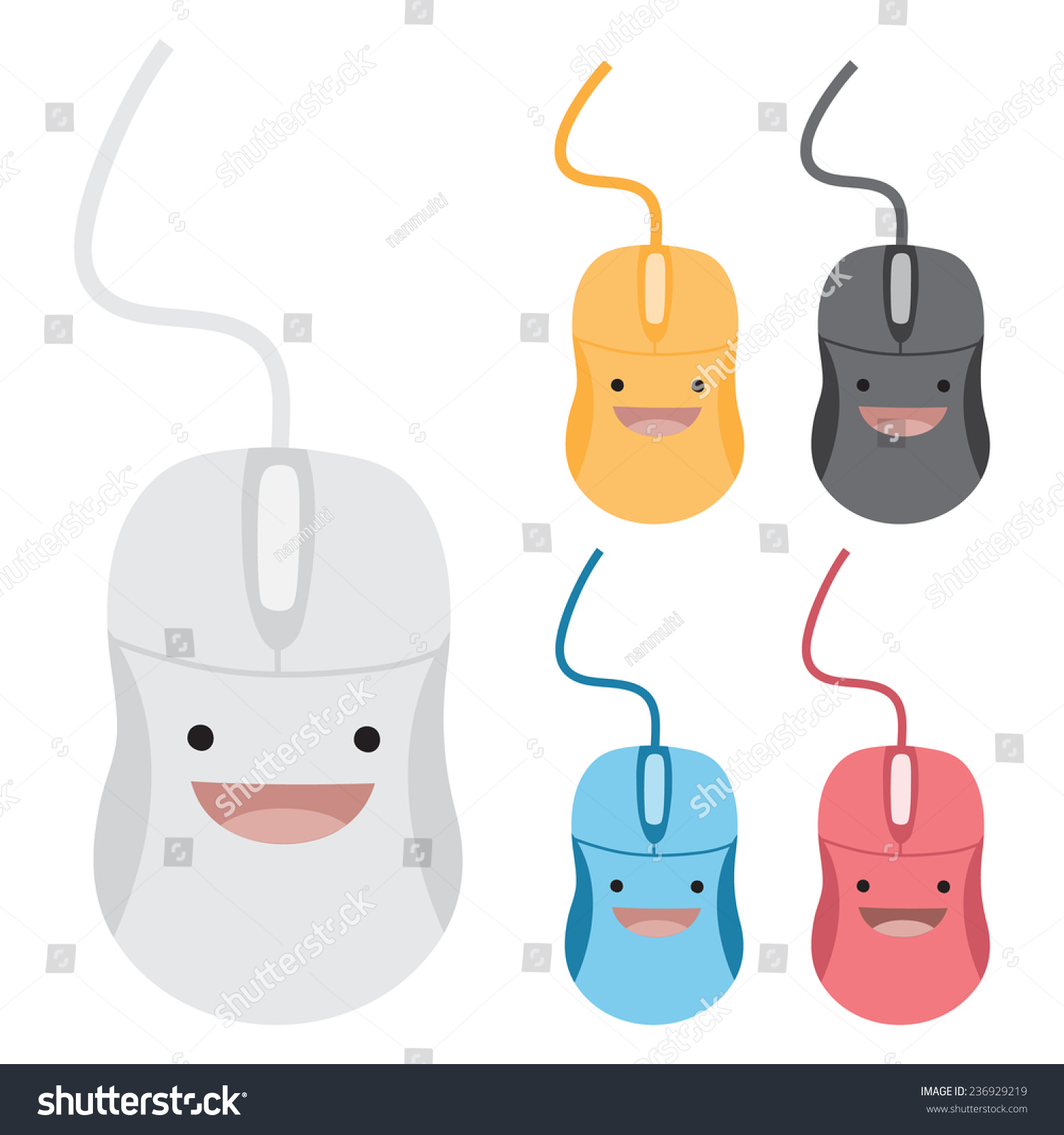 Download Cute Computer Mouse Smiley Face Vector Stock Vector ...