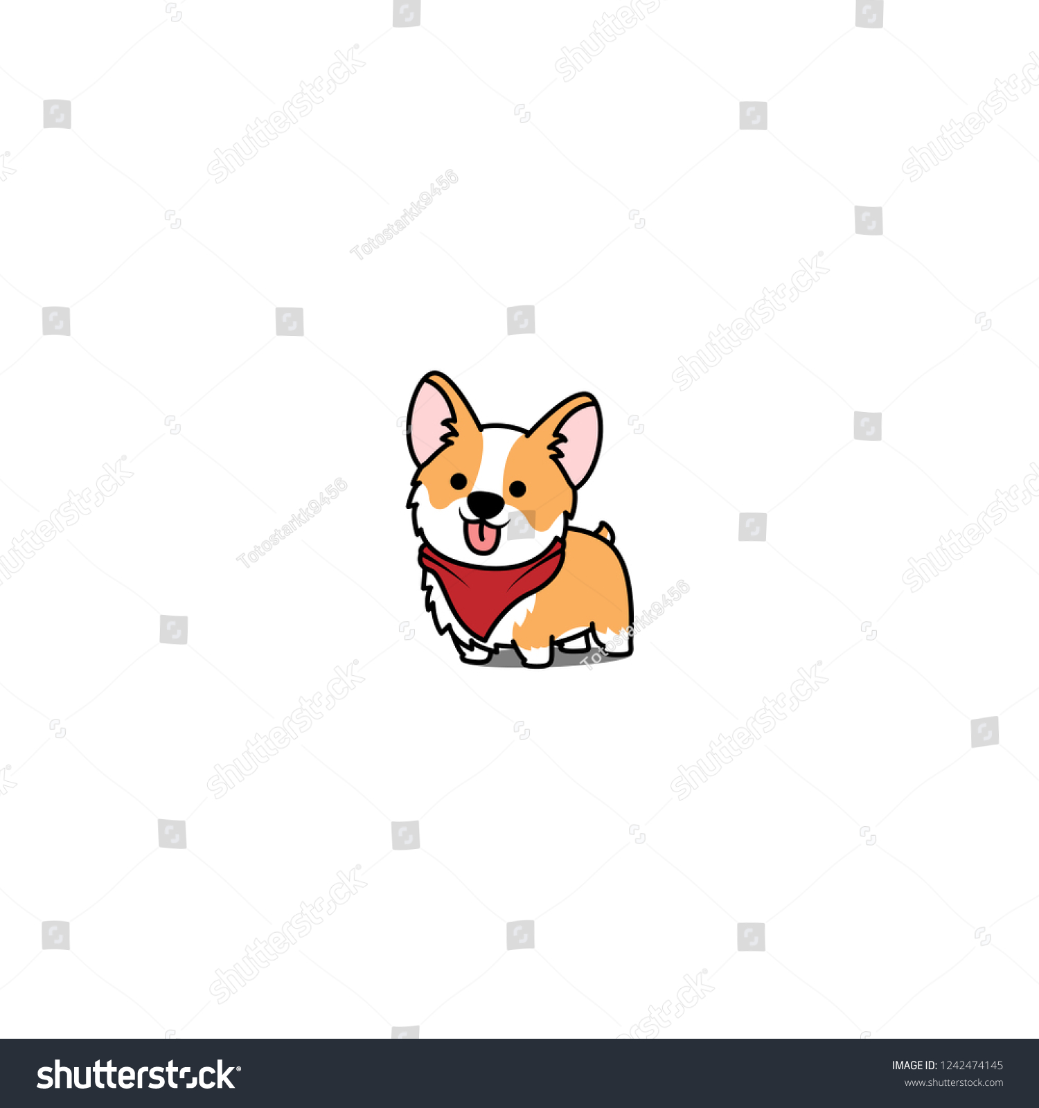 Cute Corgi Dog Smiling Vector Illustration Stock Vector (Royalty Free ...