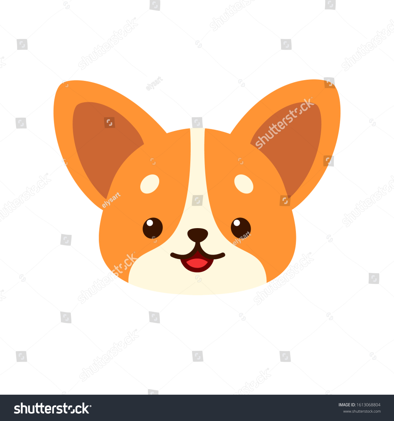 Cute Corgi Face Vector Illustration Isolated Stock Vector (Royalty Free ...