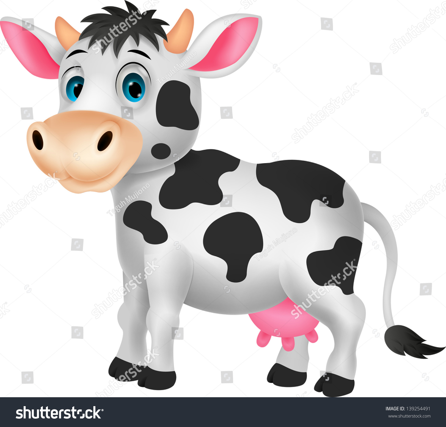 Cute Cow Cartoon Stock Vector Illustration 139254491 : Shutterstock