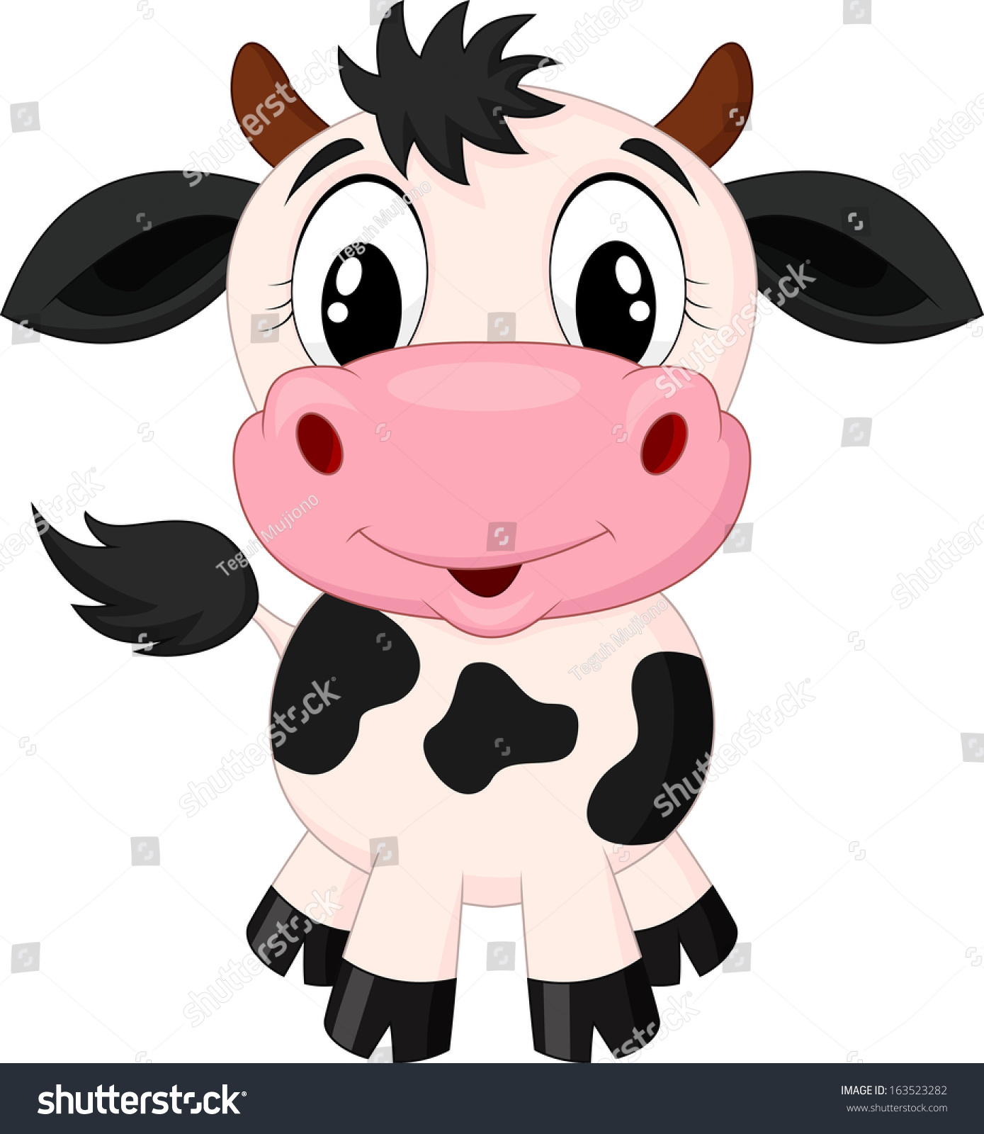 Cute Cow Cartoon Stock Vector 163523282 - Shutterstock