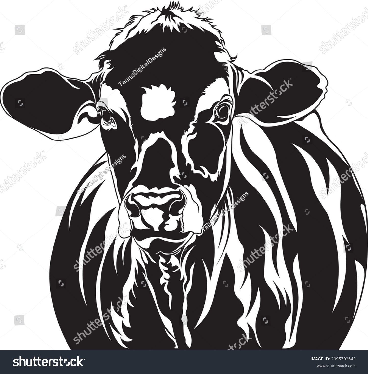 SVG of Cute cow face SVG design for home decor and prints svg