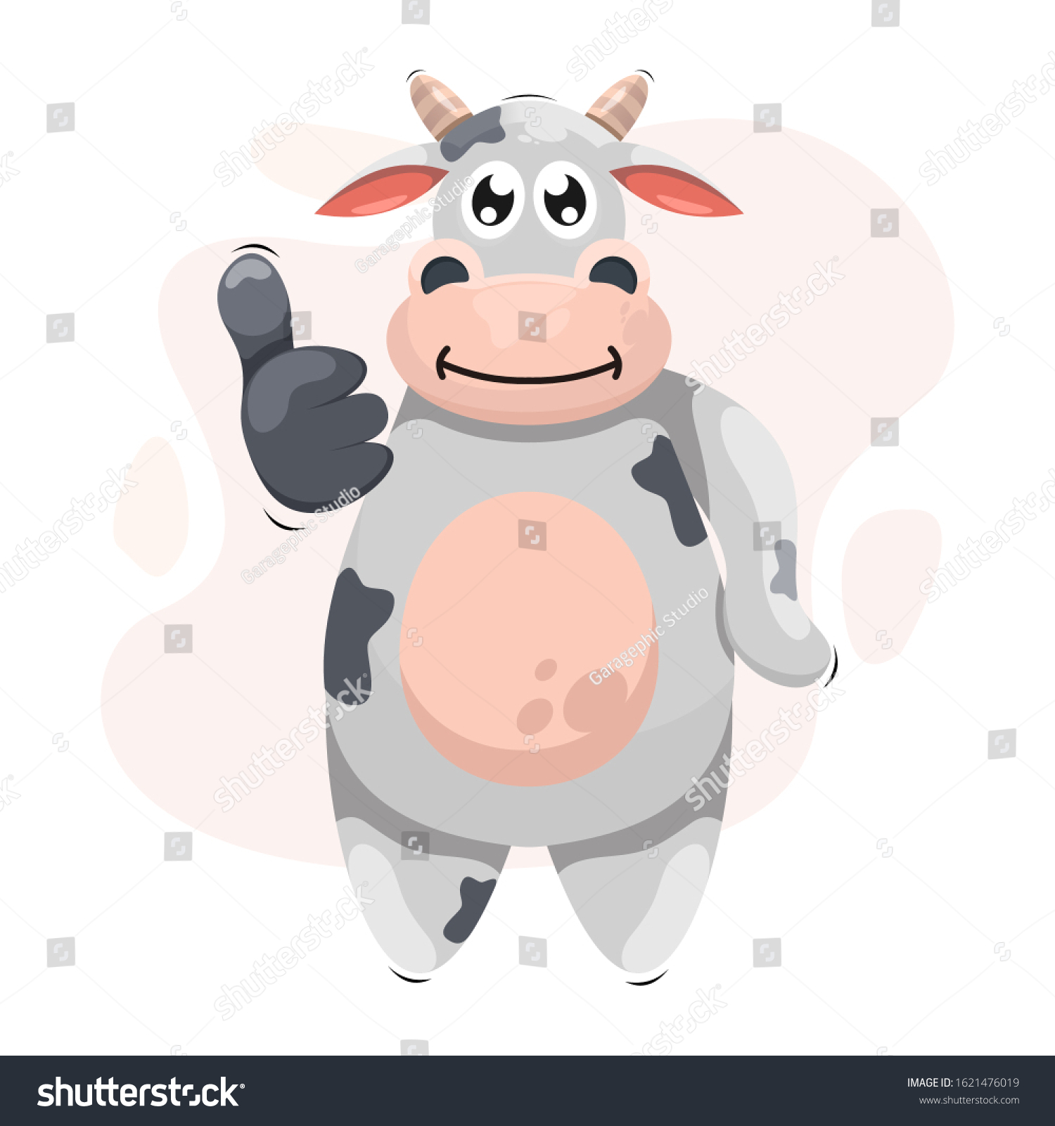 Cute Cow Mascot Cartoon Vector Stock Vector (Royalty Free) 1621476019 ...