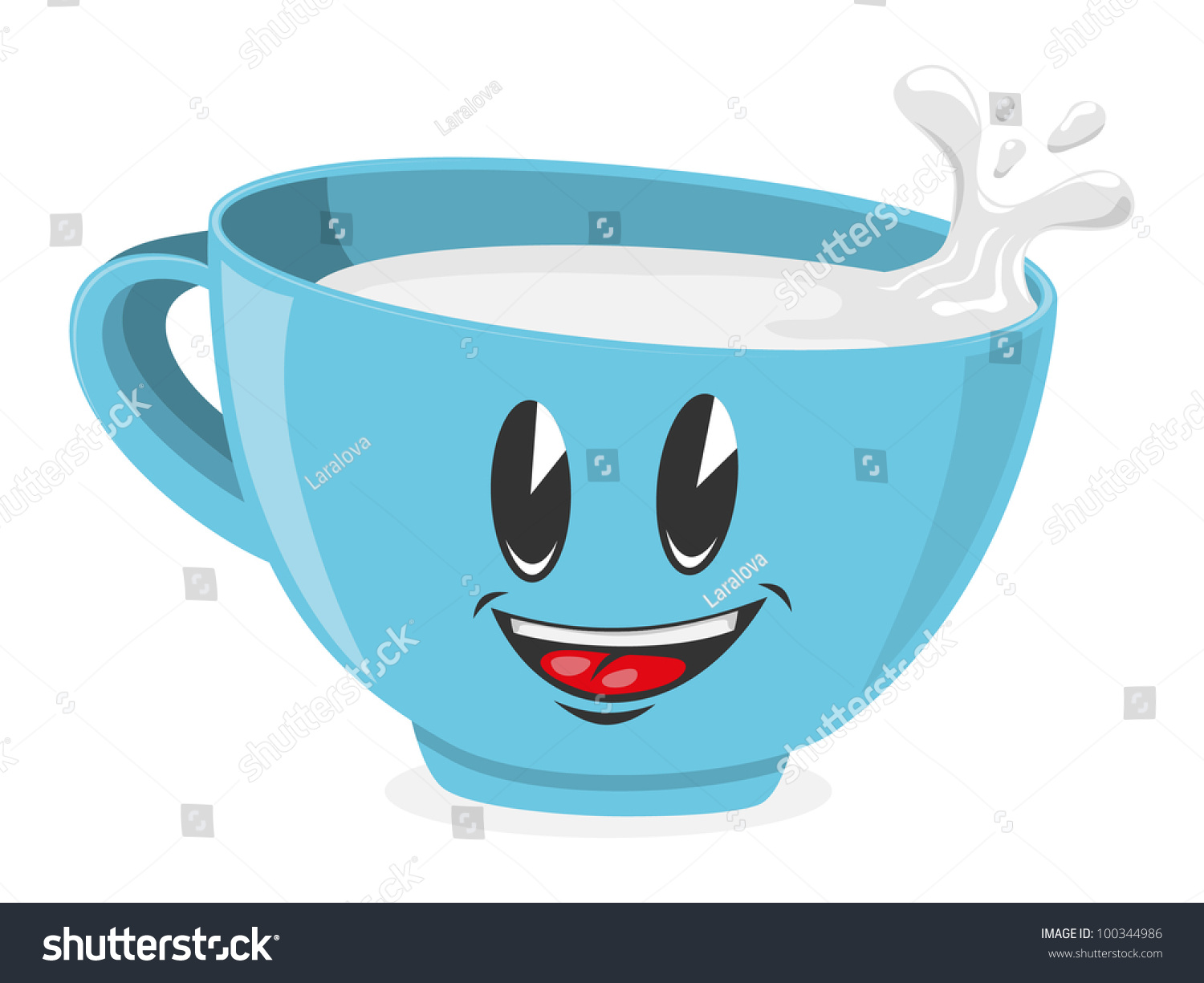 Cute Cup Milk Vector Illustration Stock Vector Royalty Free