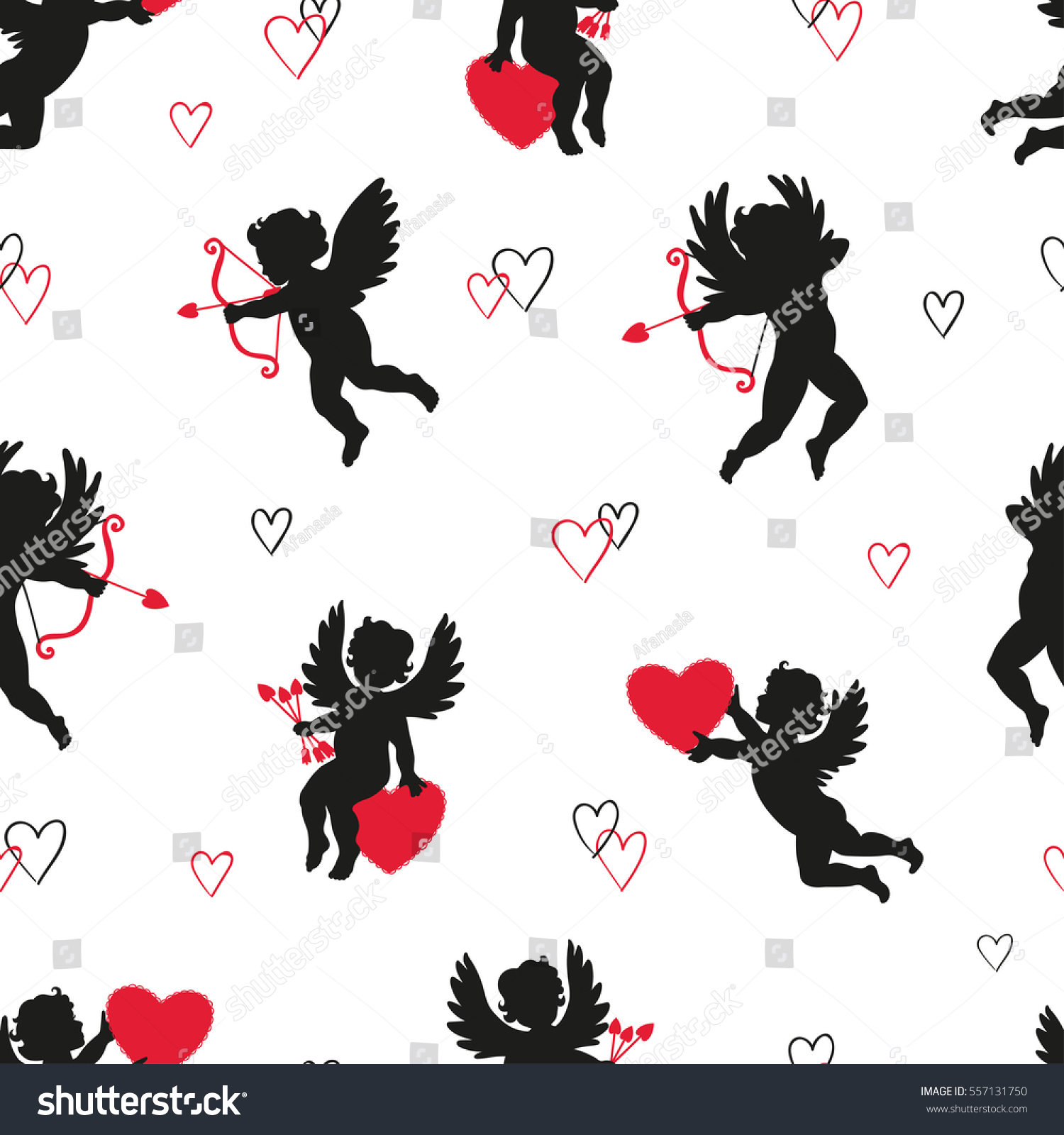 Cute Cupids Seamless Pattern Vector Valentines Stock Vector Royalty Free 557131750 4314