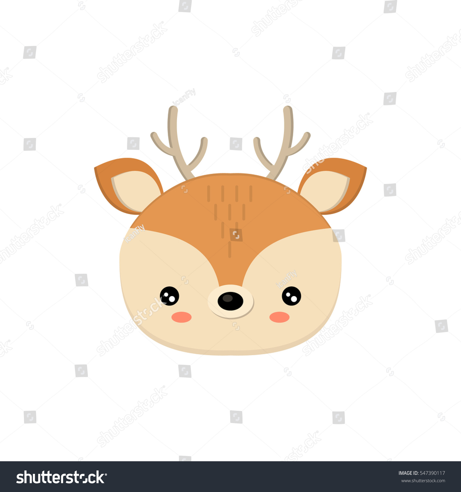 Download Cute Deer Face Vector Illustration Deer Stock Vector Royalty Free 547390117