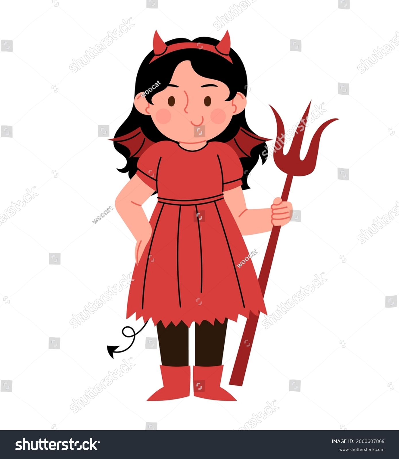 Cute Devil Girl Vector Illustration Cute Stock Vector (Royalty Free ...