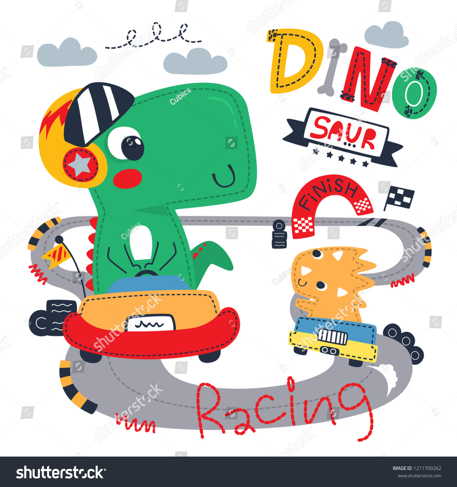 dinosaur race car