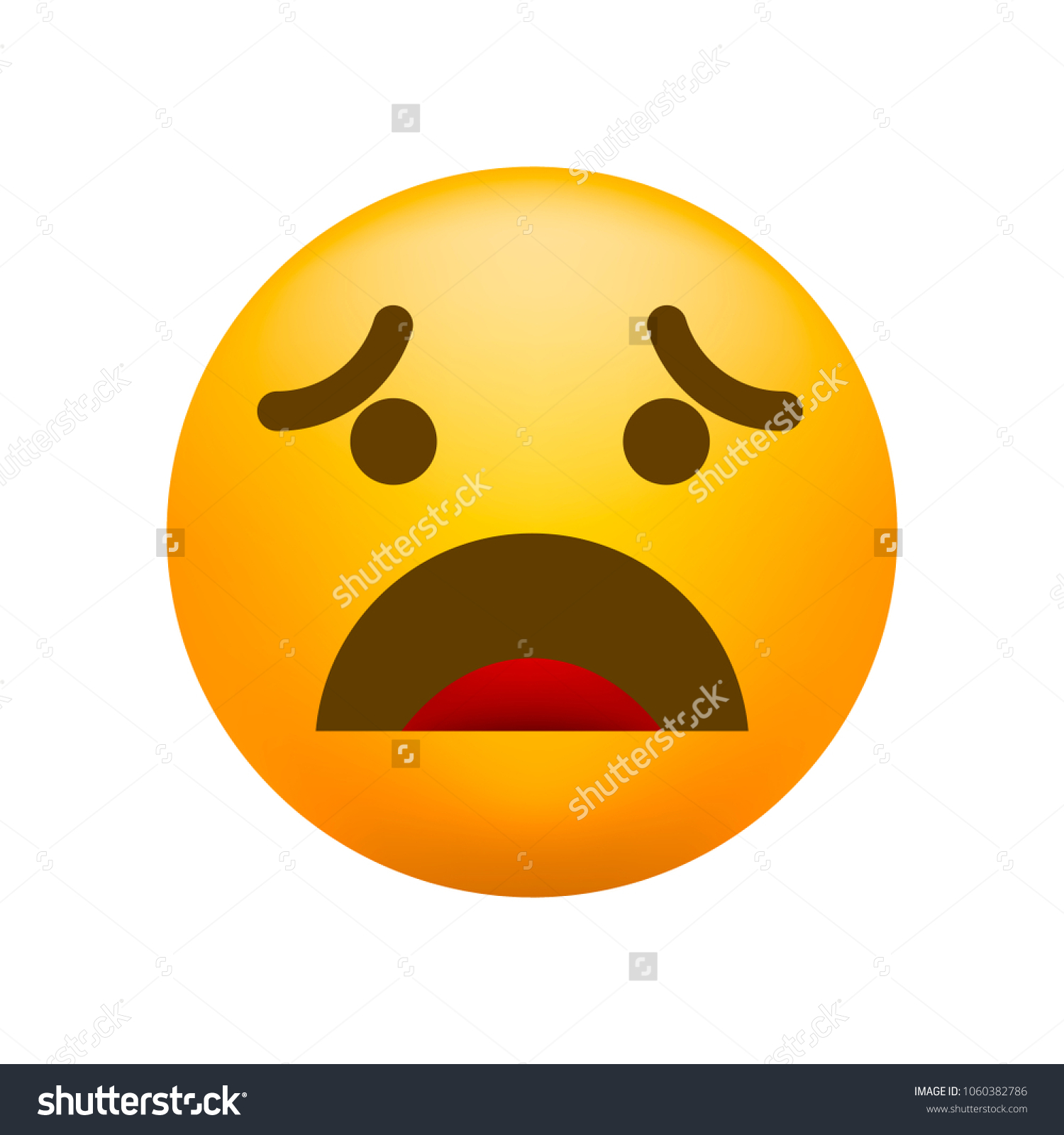 Cute Disappointed Emoticon On White Background: Stock-Vektorgrafik