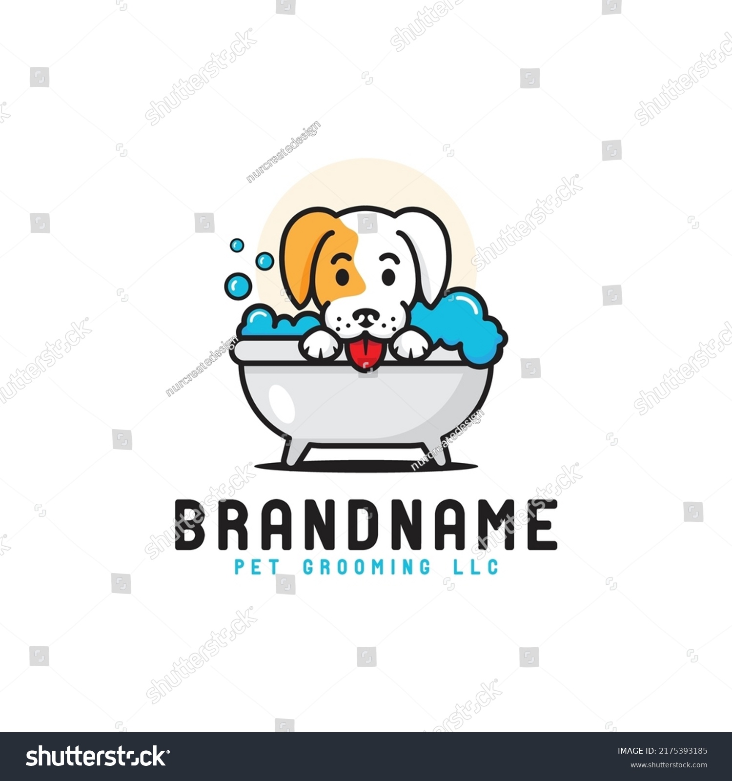 SVG of cute dog bathtub logo, cute grooming dog pet care logo design, pet grooming vector template cartoon svg