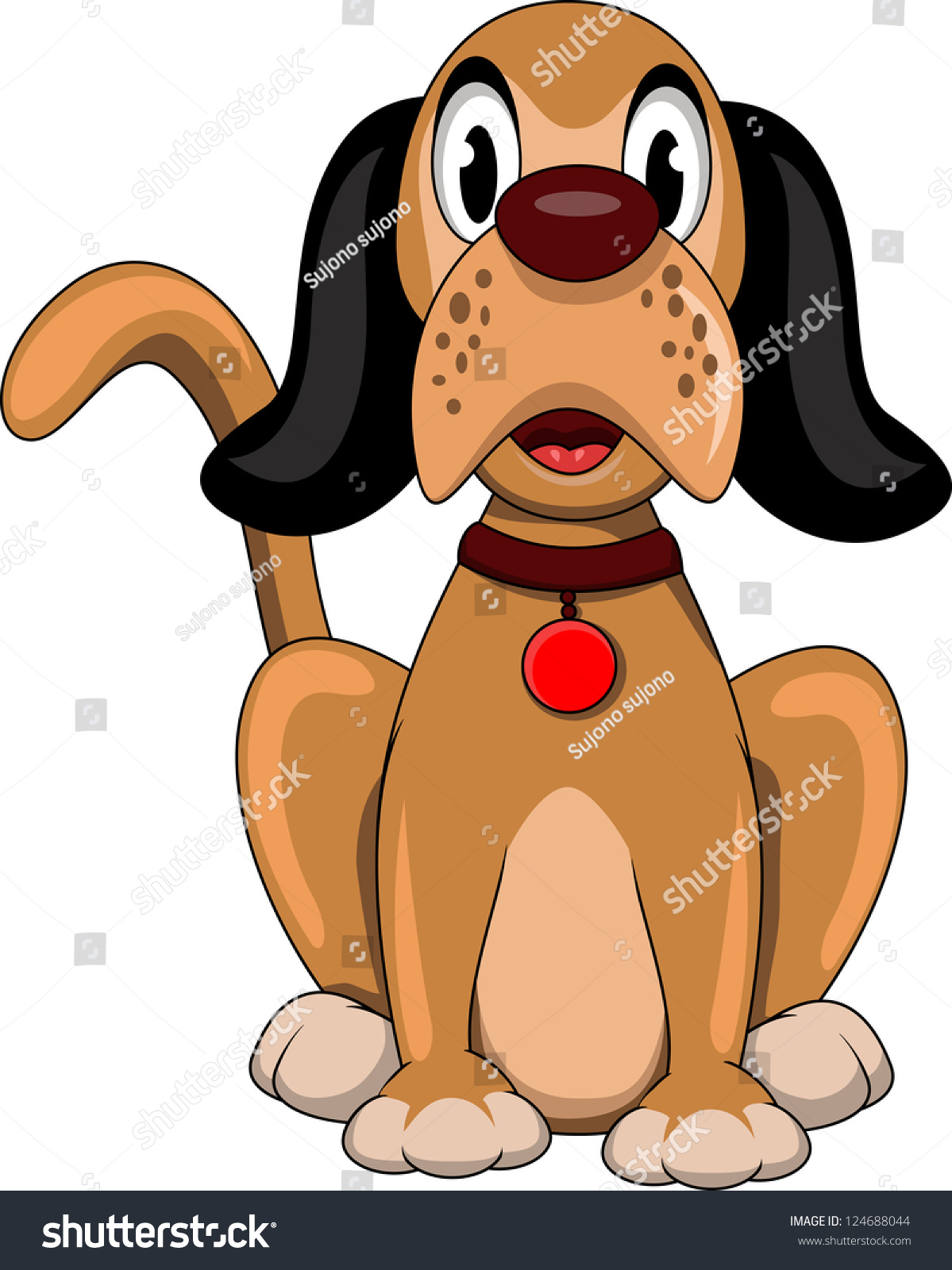 Cute Dog Cartoon Stock Vector (Royalty Free) 124688044 - Shutterstock