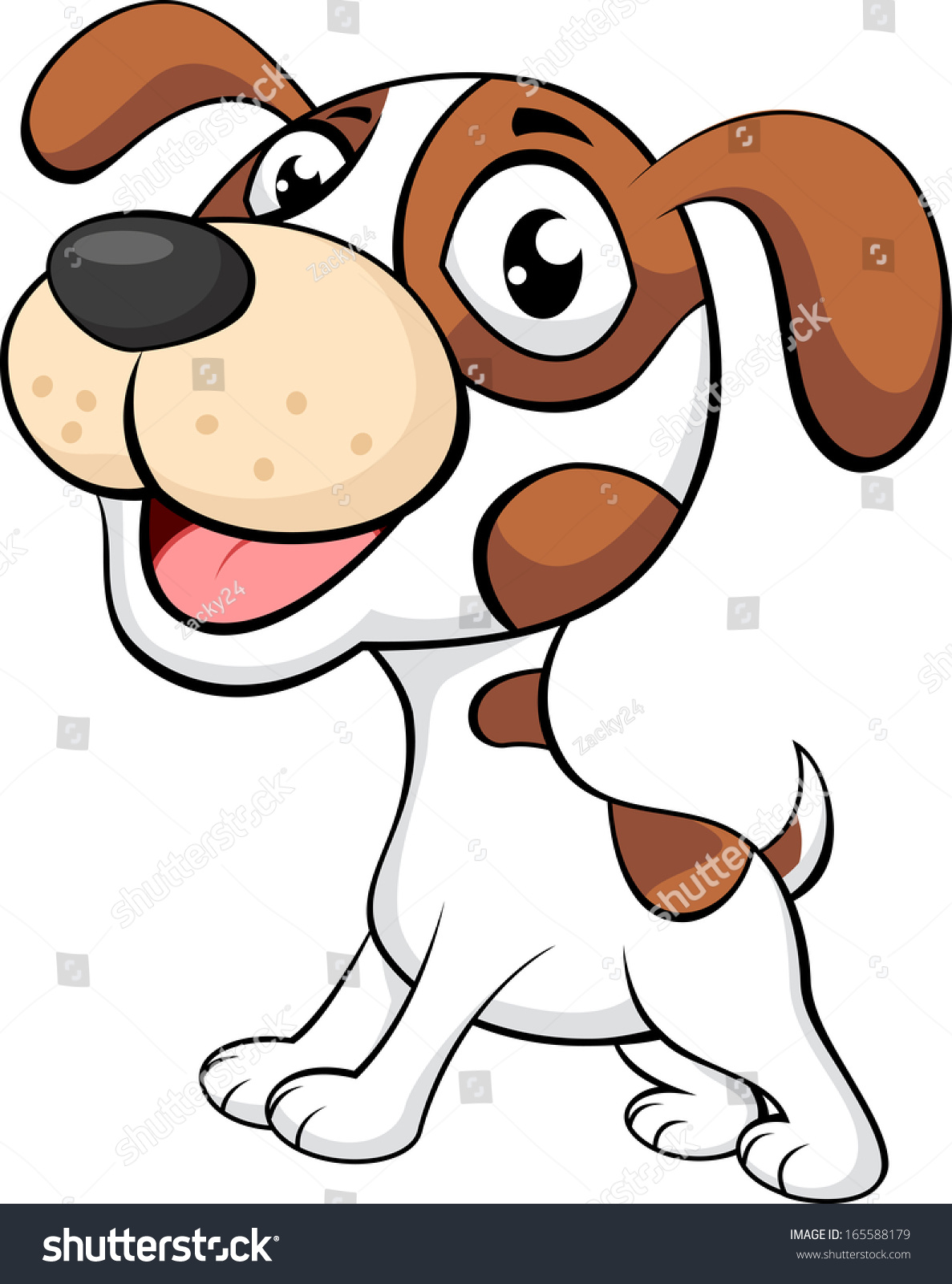 Cute Dog Cartoon Stock Vector Illustration 165588179 : Shutterstock