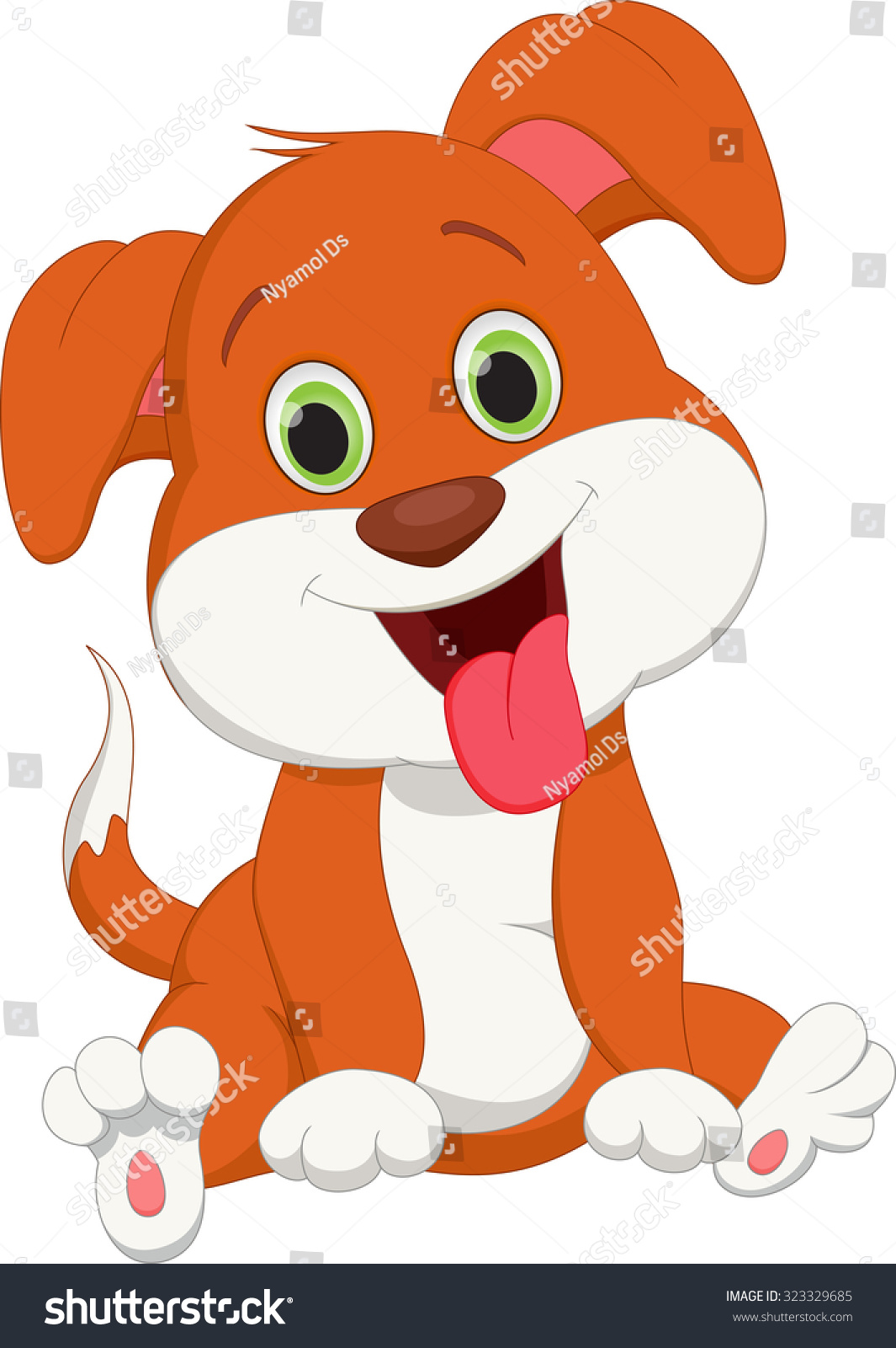 Cute Dog Cartoon Stock Vector 323329685 - Shutterstock