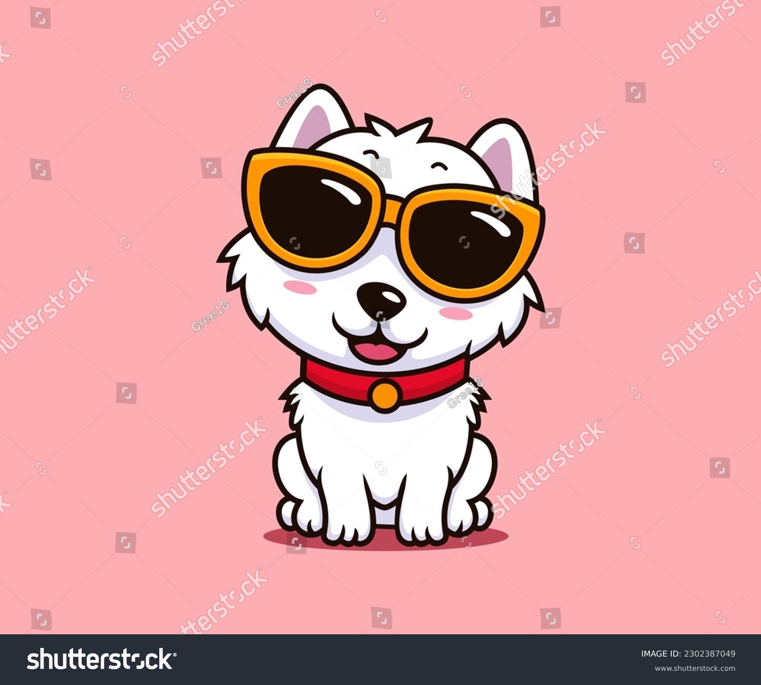 SVG of Cute dog wearing eyeglass cartoon character vector dog cartoon sticker design svg