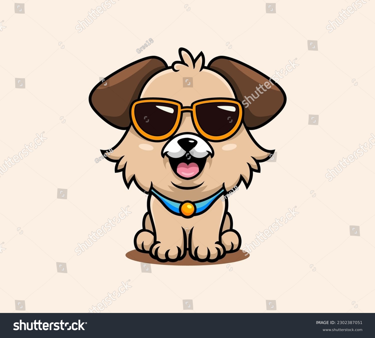 SVG of Cute dog wearing eyeglass cartoon character vector dog cartoon sticker design svg