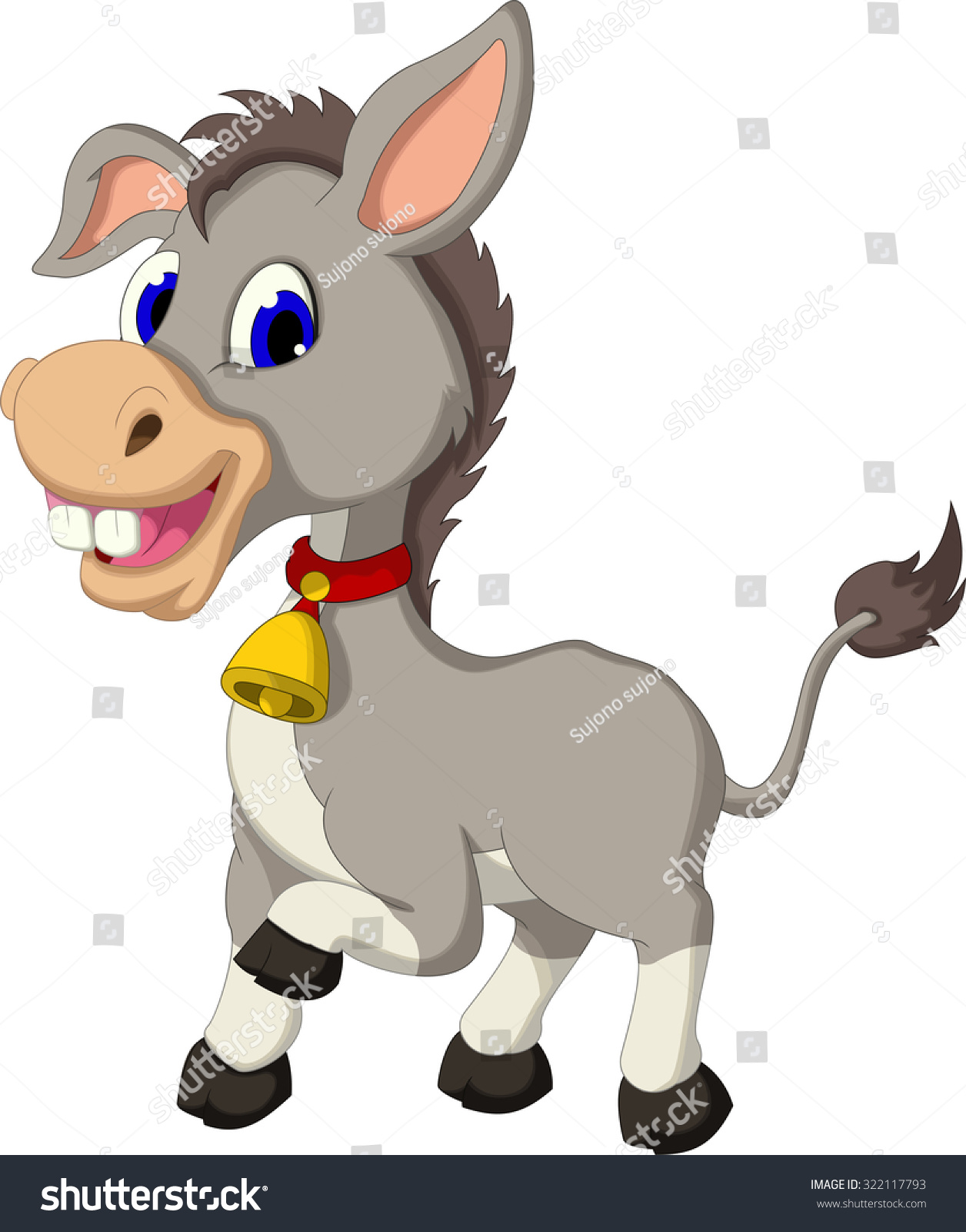 Cute Donkey Cartoon Posing Stock Vector 322117793 : Shutterstock