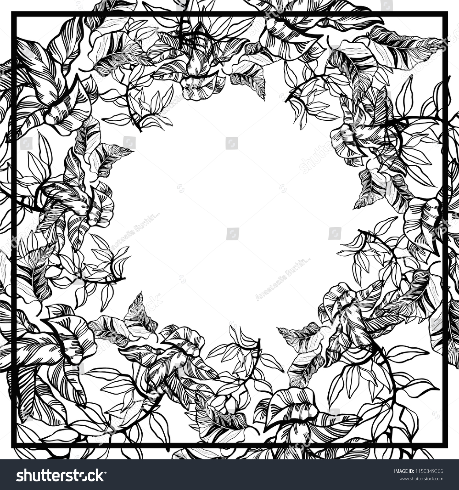 Cute Doodle Circle Floral Frames Beautiful Stock Vector (royalty Free 