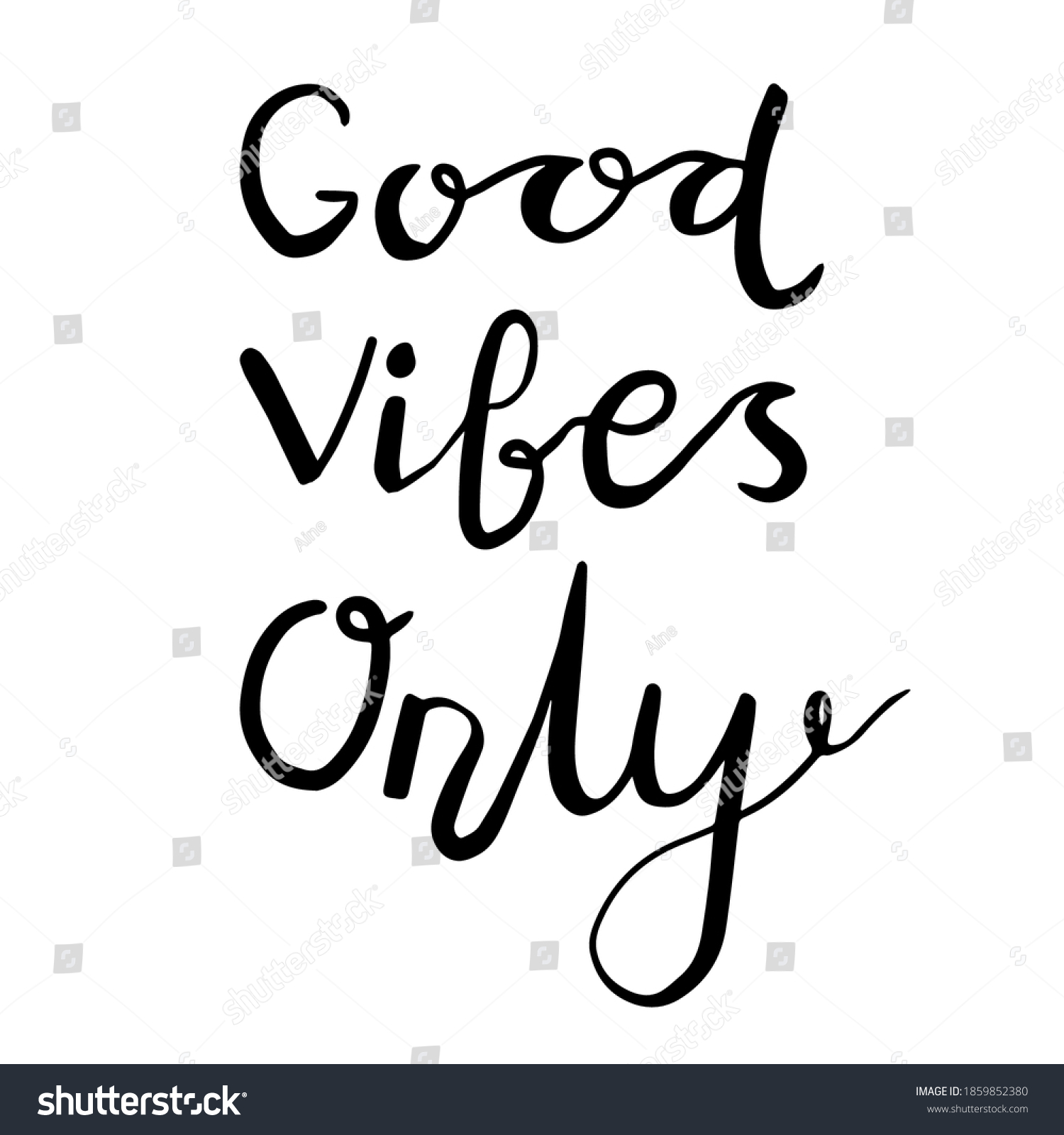 Cute Doodle Lettering Words Good Vibes Stock Vector (Royalty Free ...