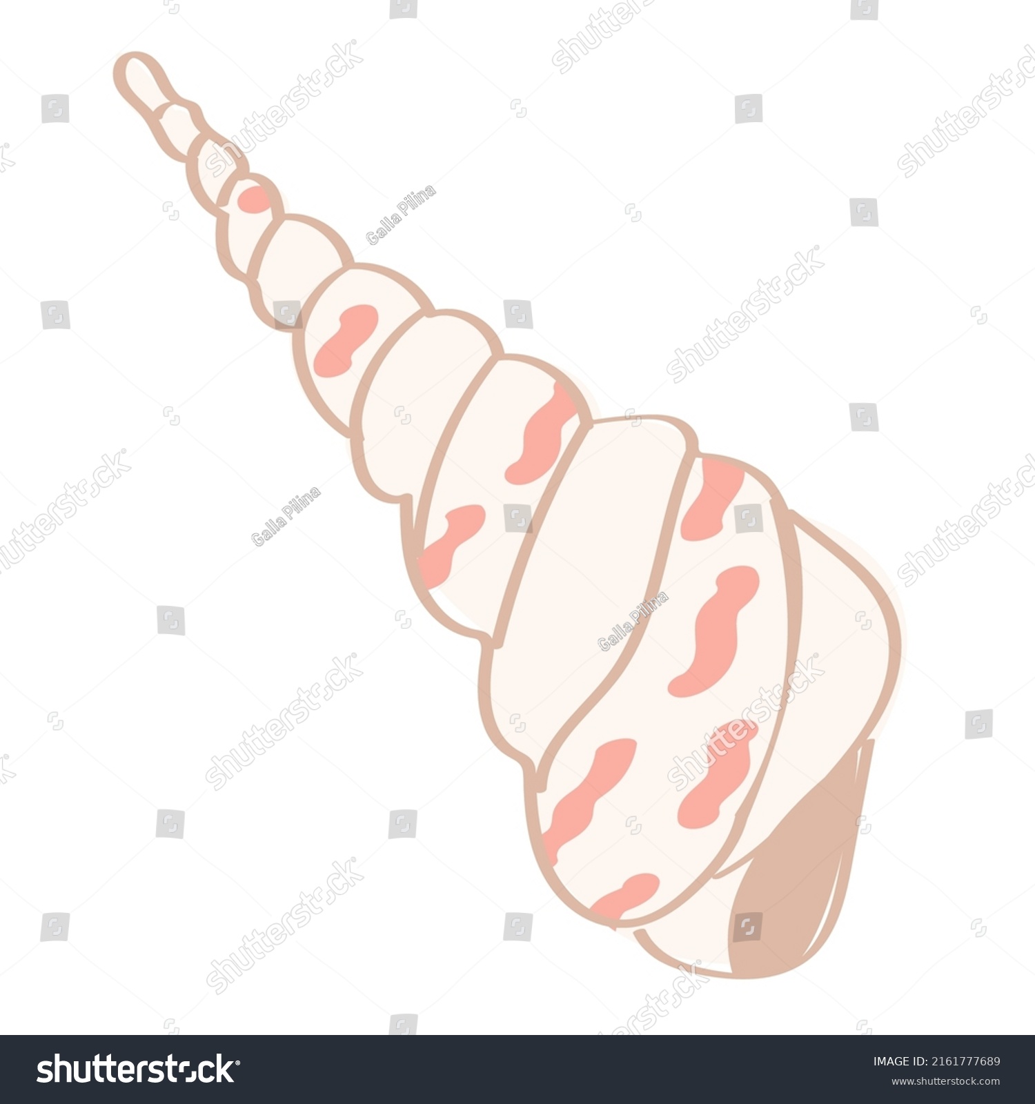 Cute Doodle Style Horse Conch Single Stock Vector (Royalty Free ...