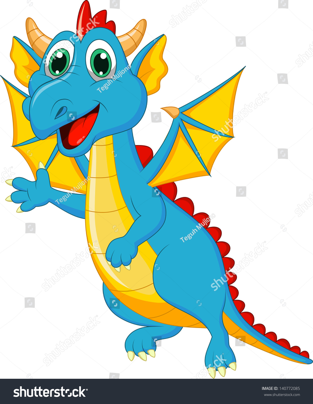 Cute Dragon Cartoon Stock Vector Illustration 140772085 : Shutterstock
