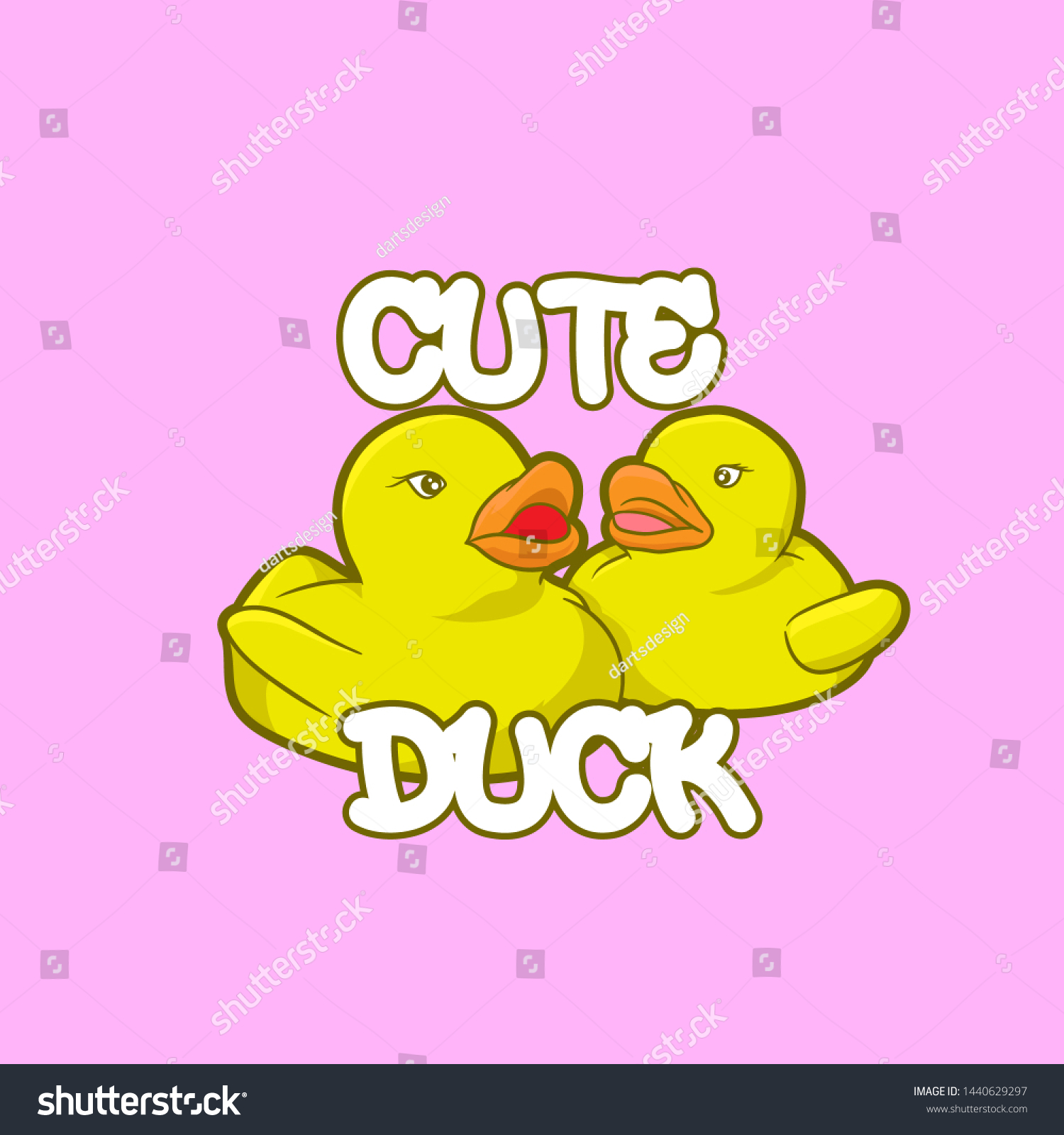 Cute Duck Vecor Logo Duck Duck Stock Vector Royalty Free 1440629297 