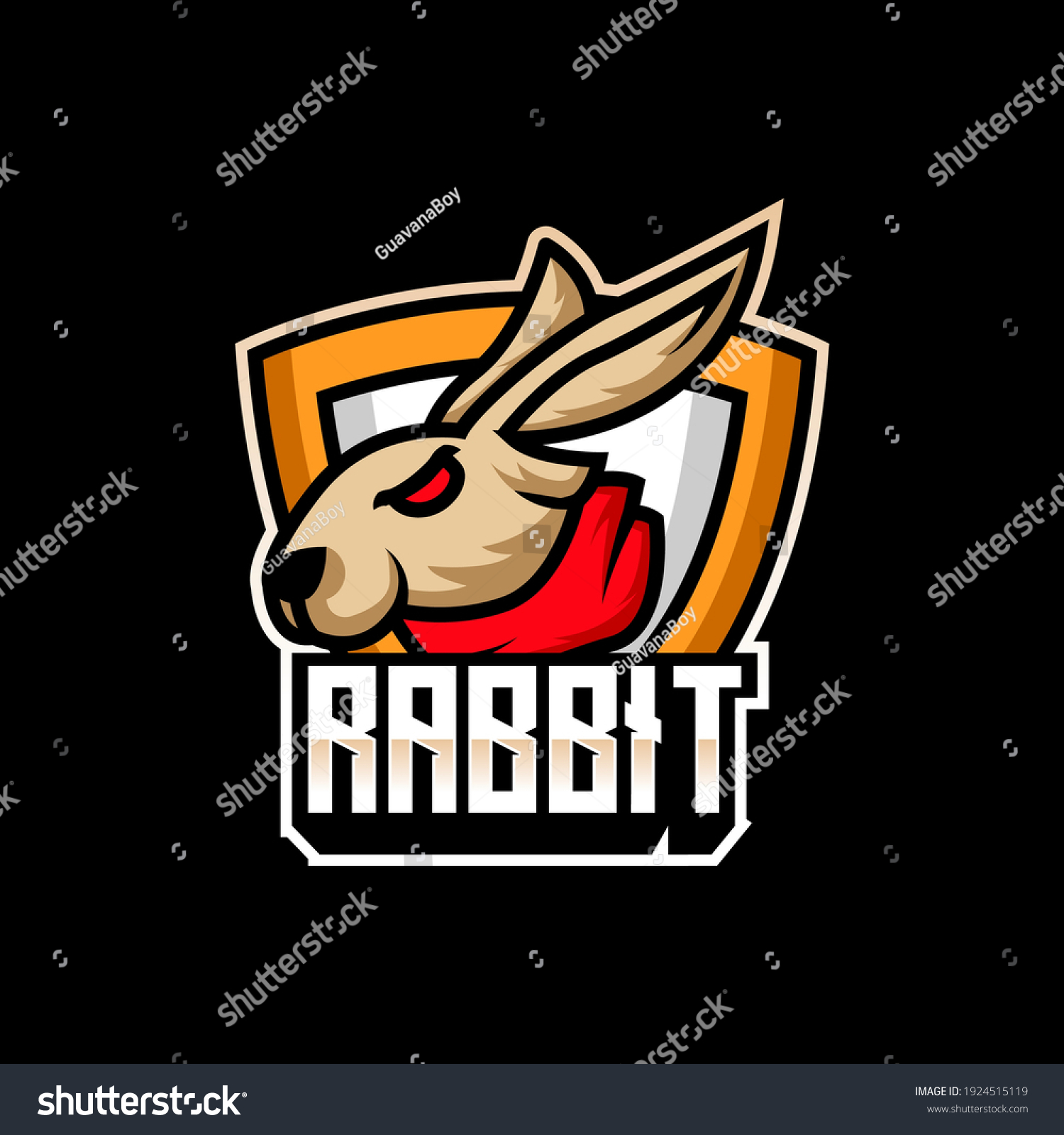 Cute Esport Rabbit Bunny Mascot Logo Stock Vector (Royalty Free ...