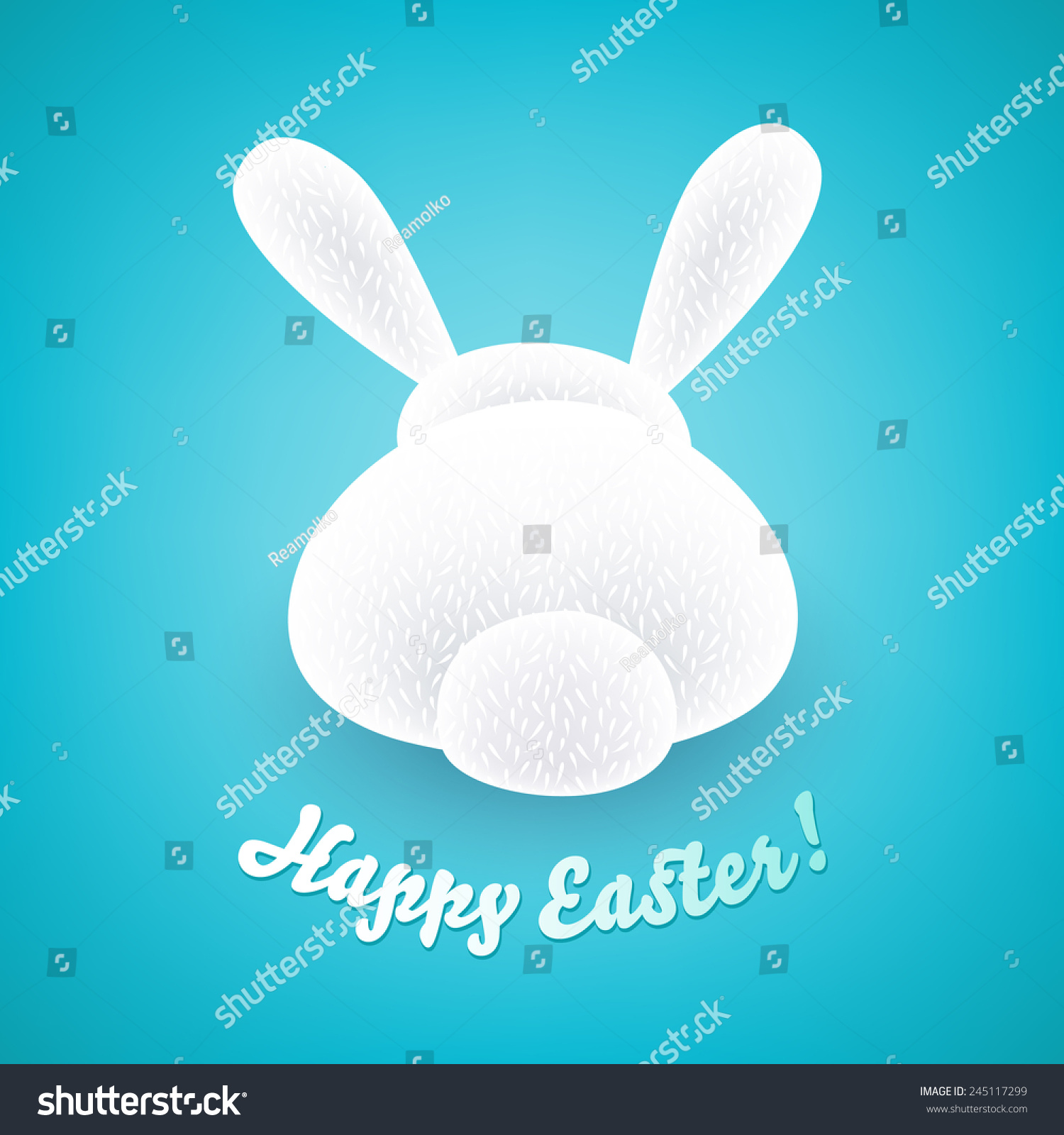 Cute Easter Bunny Fluffy Rabbit Back: เวกเตอร์สต็อก (ปลอดค่าลิขสิทธิ์ ...