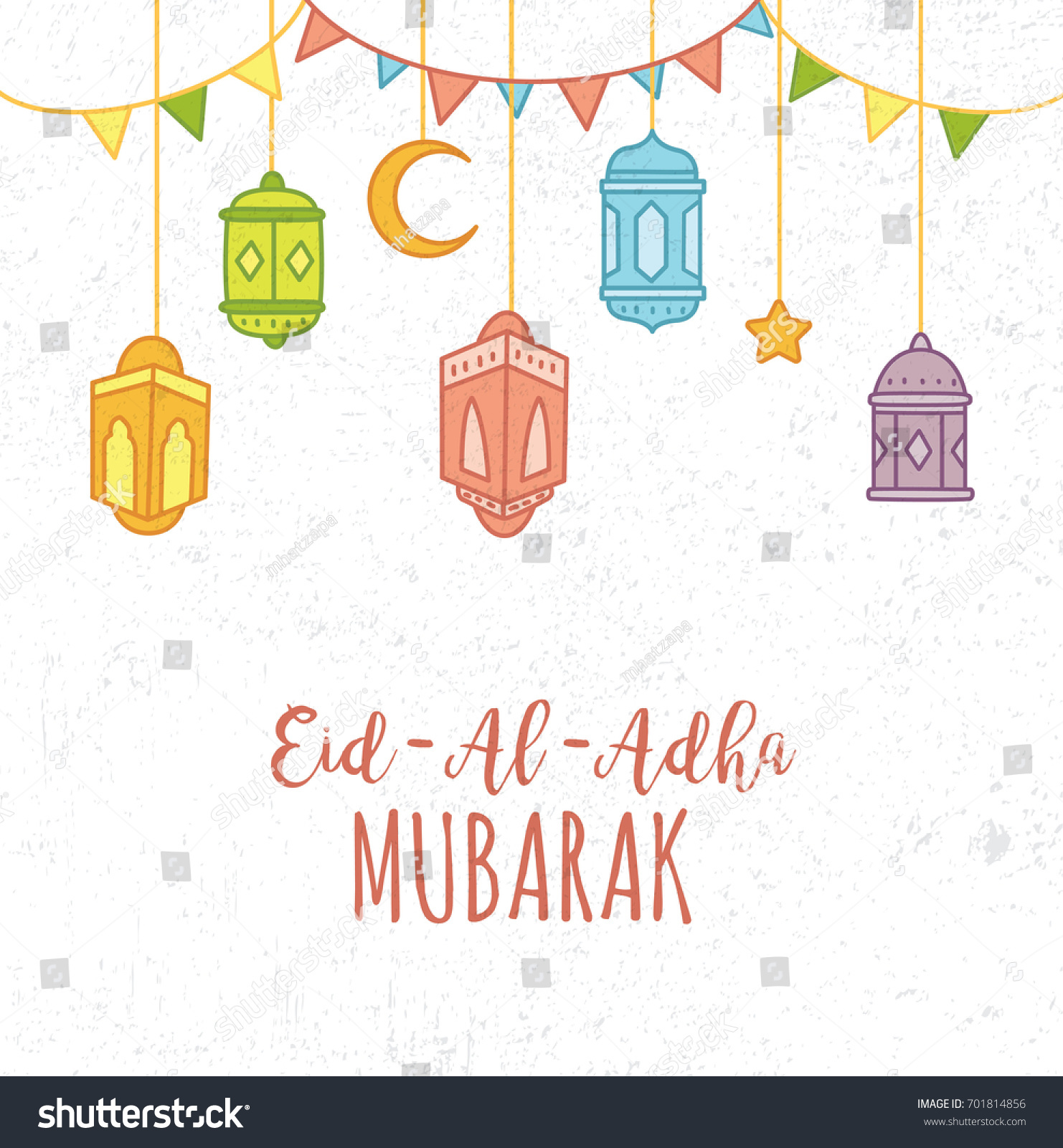 Cute Eid Al Adha Greeting Card Stock Vector 701814856 